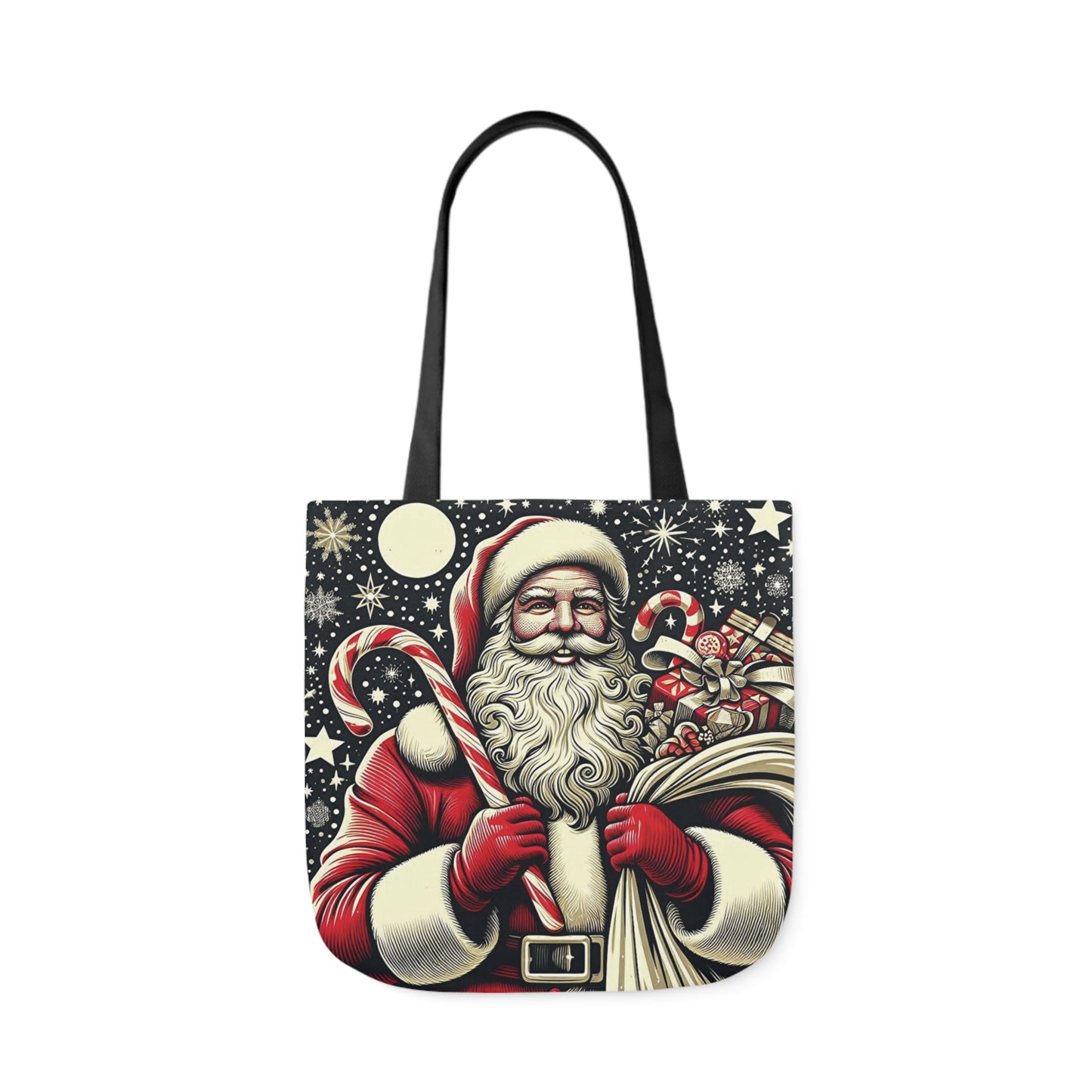 Winters Night Santa Claus Shop Shoulder Tote Bag