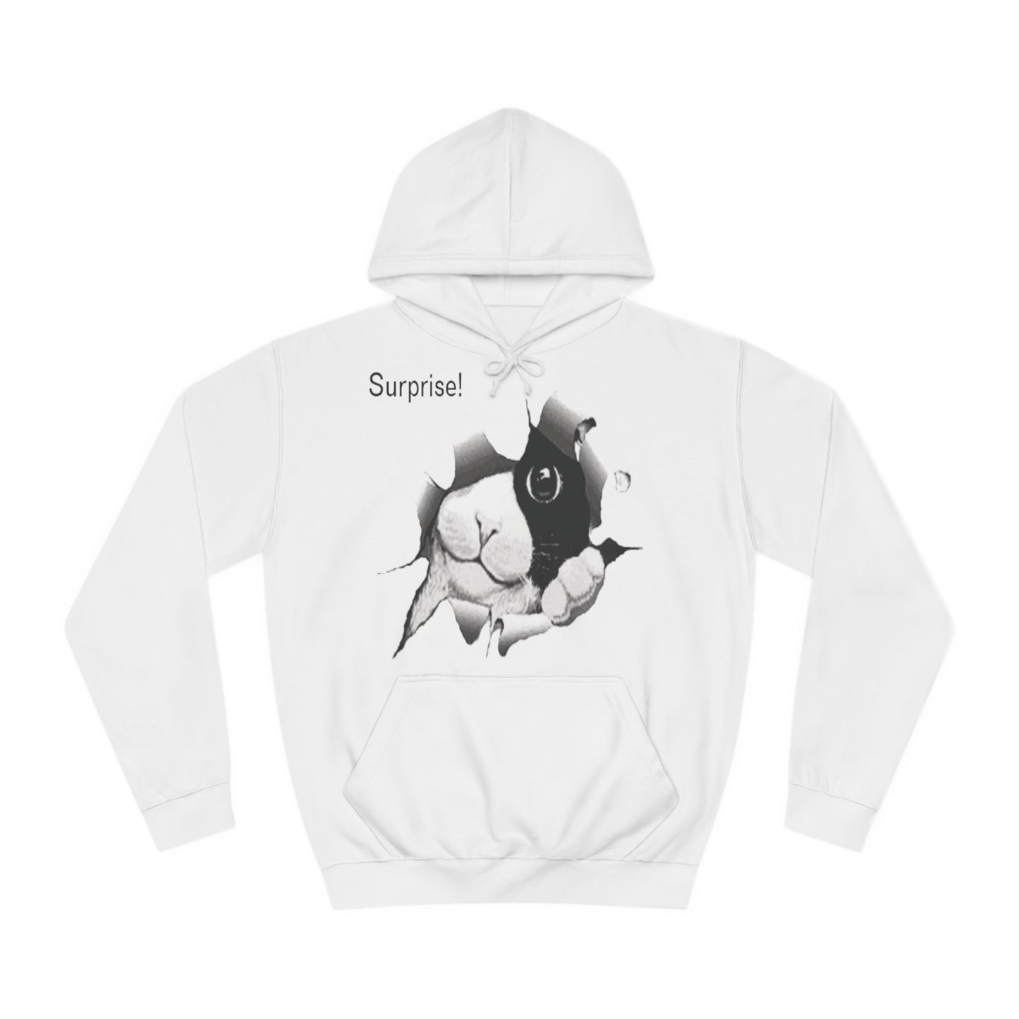 Curious Black and White Cat Surprise Hoodie