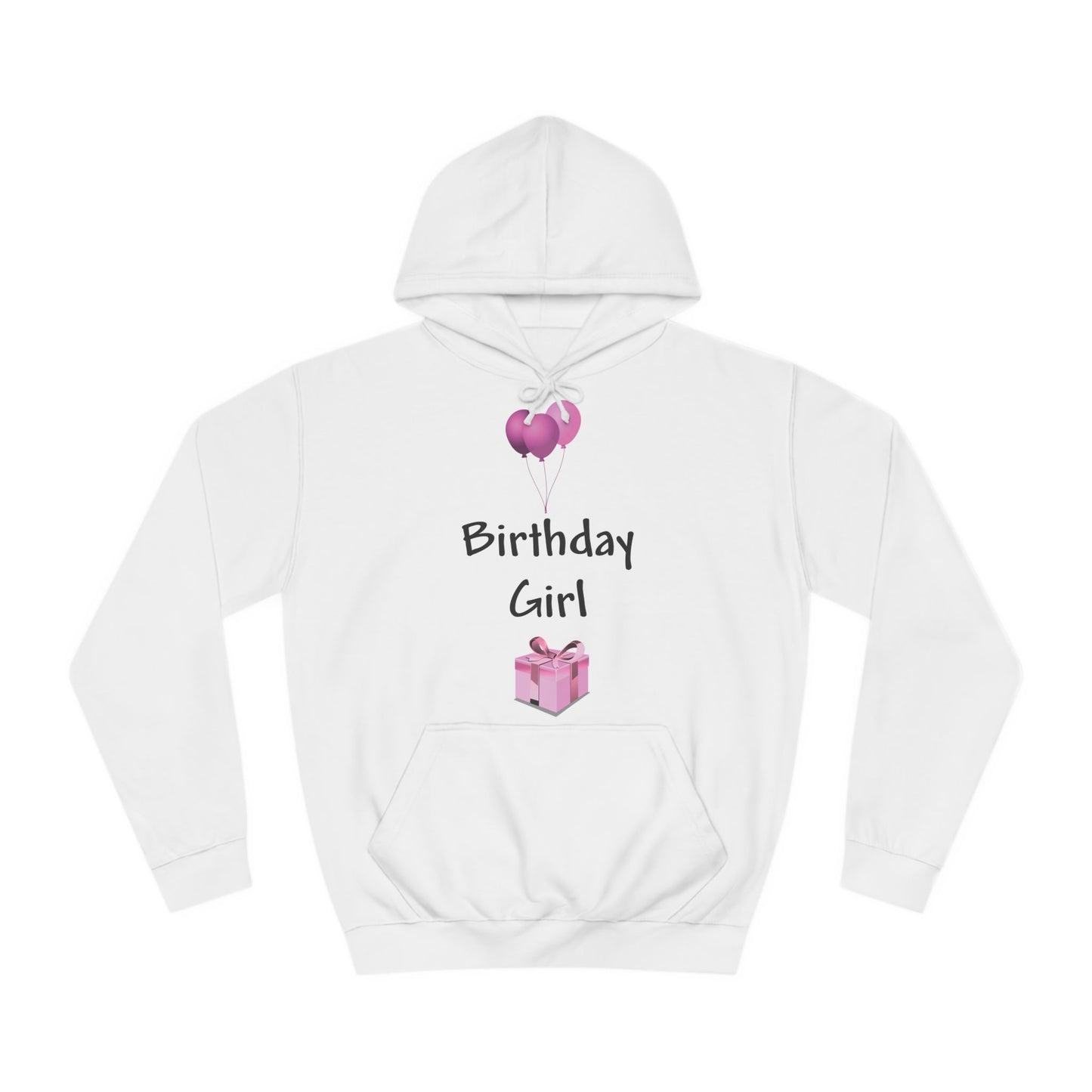 Birthday Girl Pink Balloons And Present Hoodie