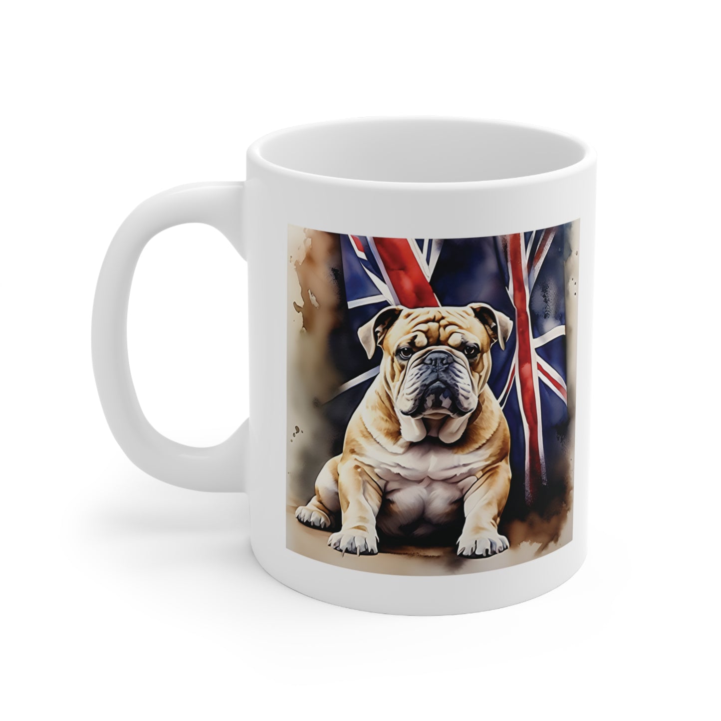 British Bulldog and Union Jack Flag Coffee Mug