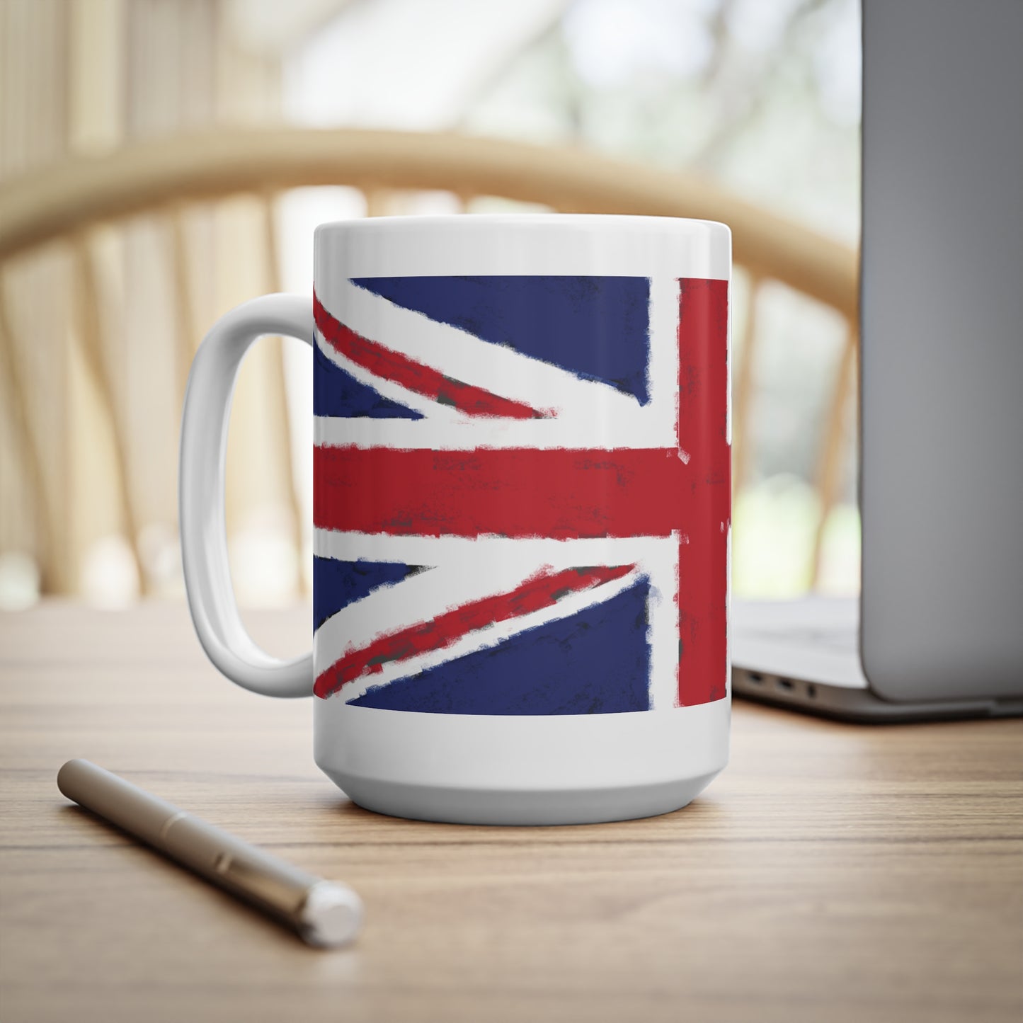 Union Jack Flag Chalk Wrap Around Coffee Mug