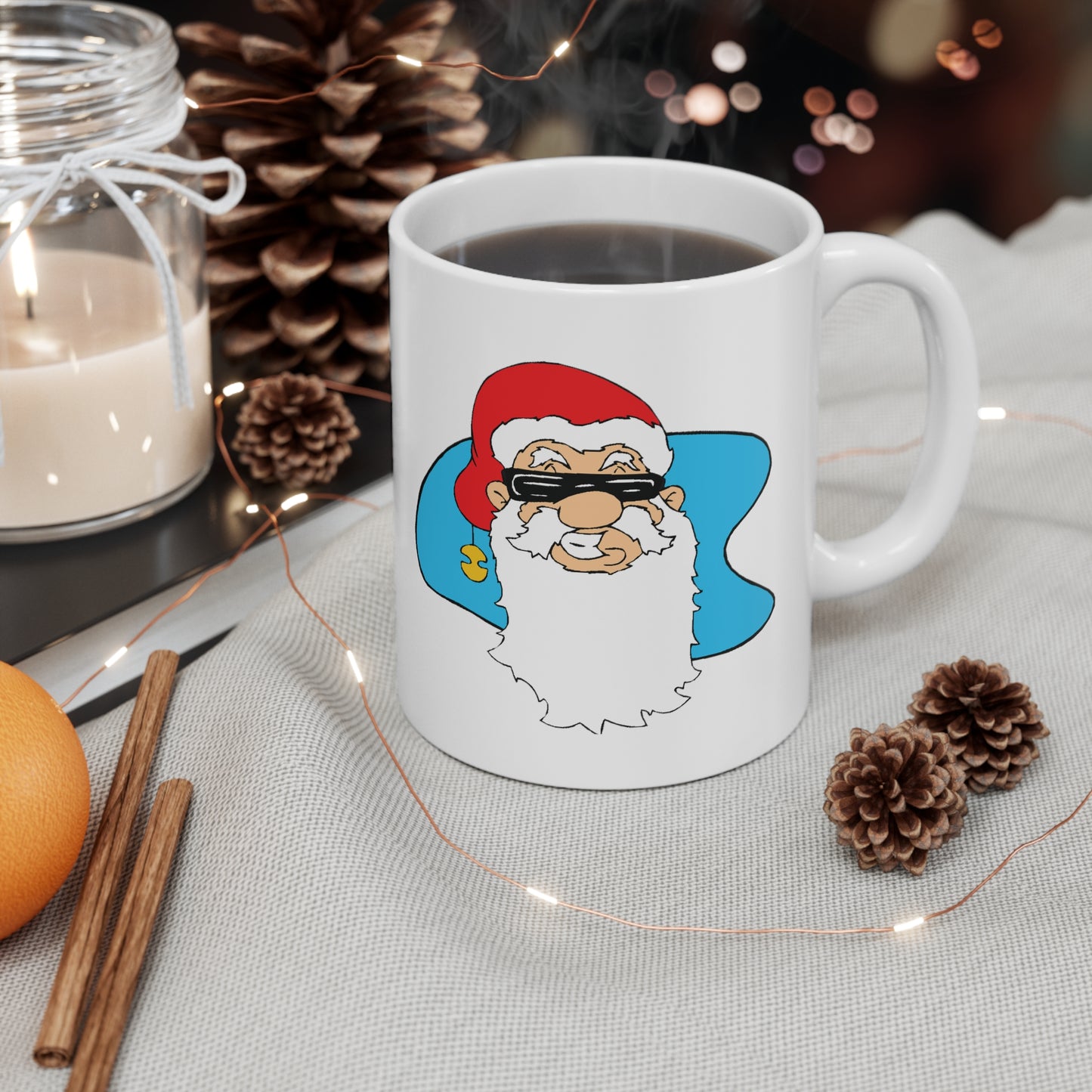 Cool Christmas Santa Claus In Sunglasses Coffee Mug