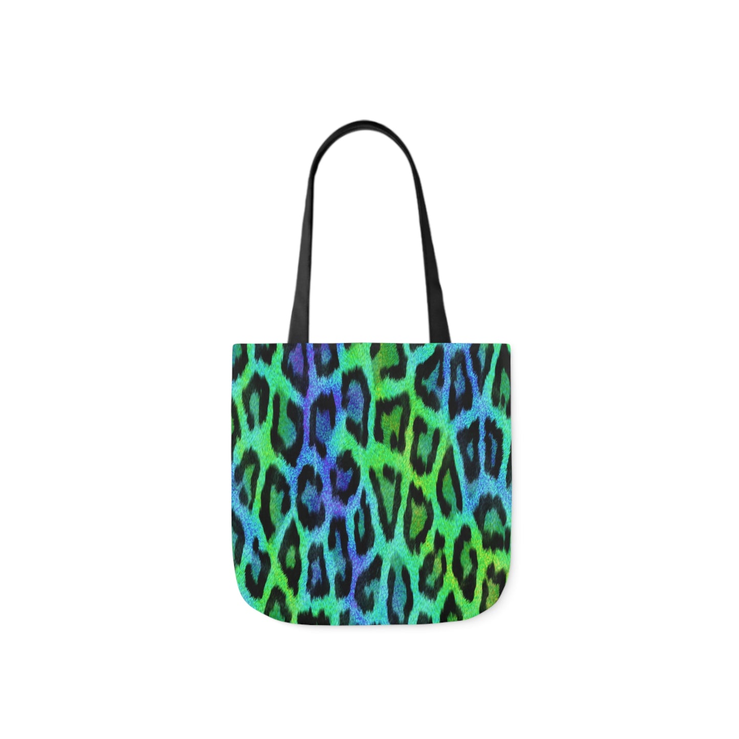 Blue Green Leopard Animal Skin Print Pattern Shoulder Tote Bag