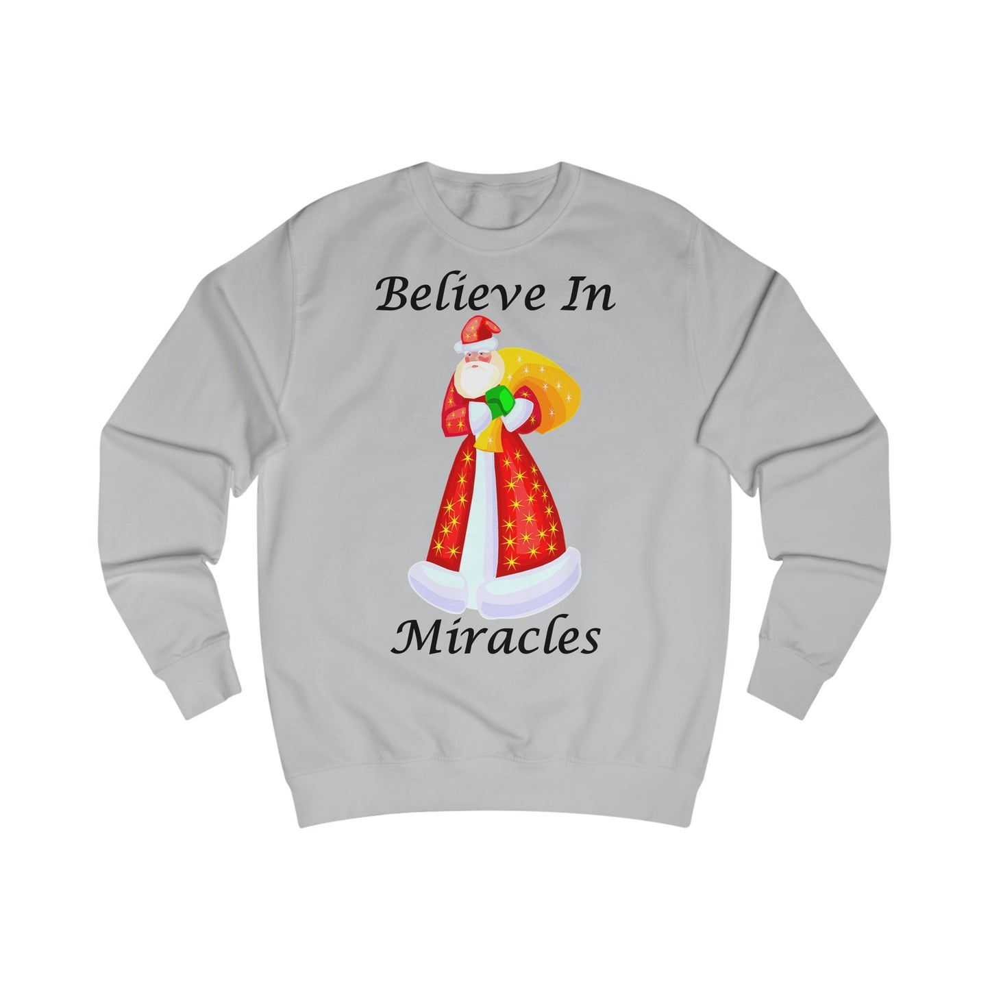 Believe In Miracles Santa Stars Christmas Sweatshirt