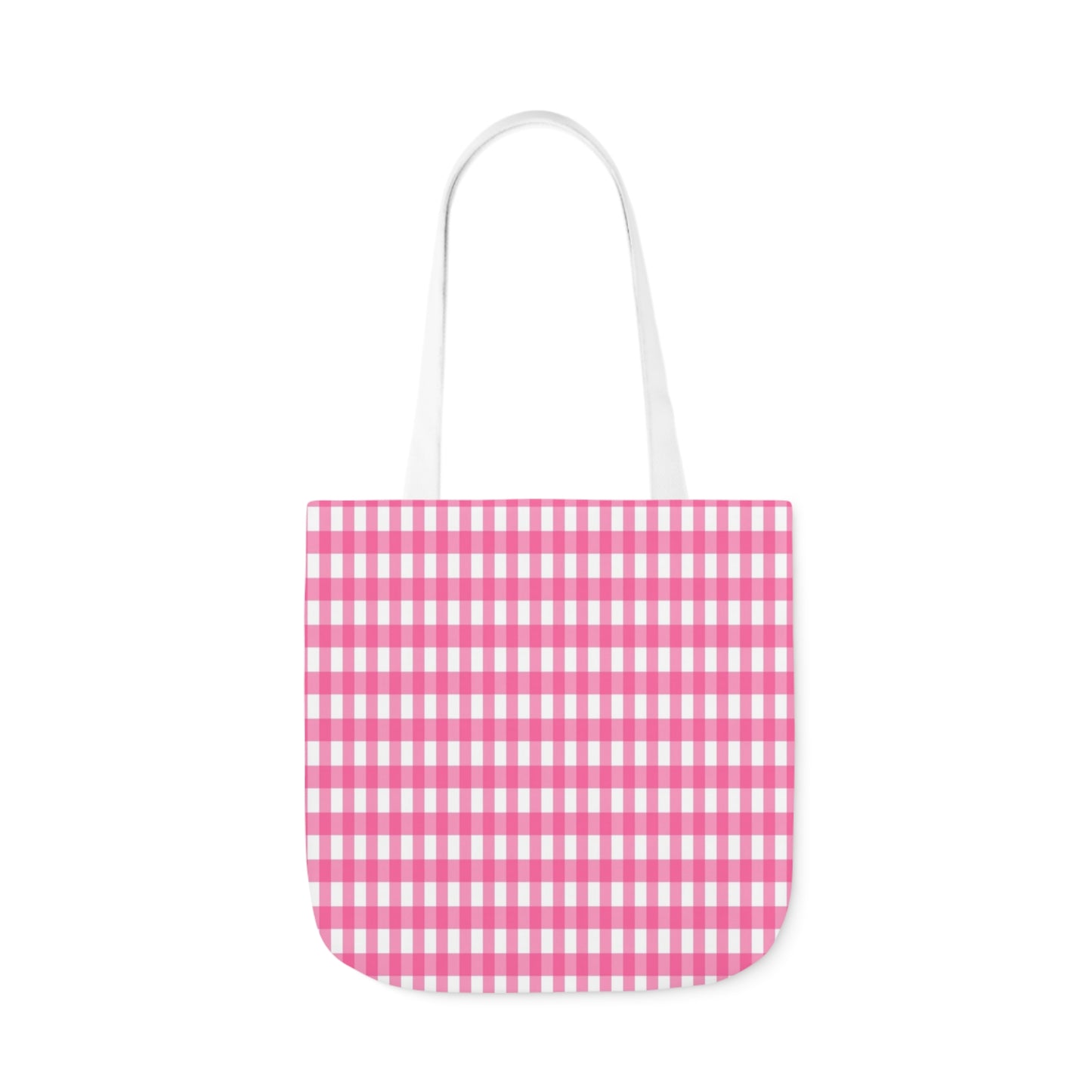 Pink Check Pattern Shoulder Tote Bag