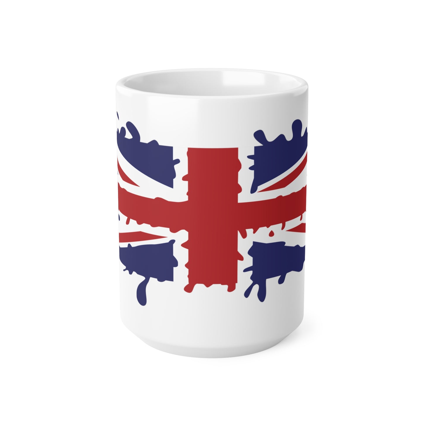 Union Jack Flag Paint Splat Wrap Around Coffee Mug