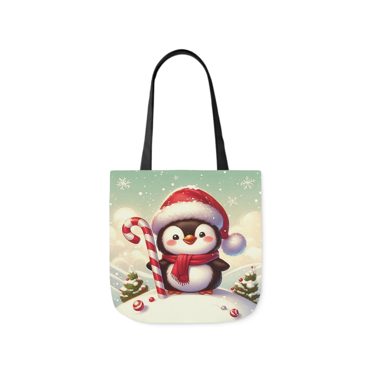 Cute Christmas Santa Penguin Shoulder Tote Bag