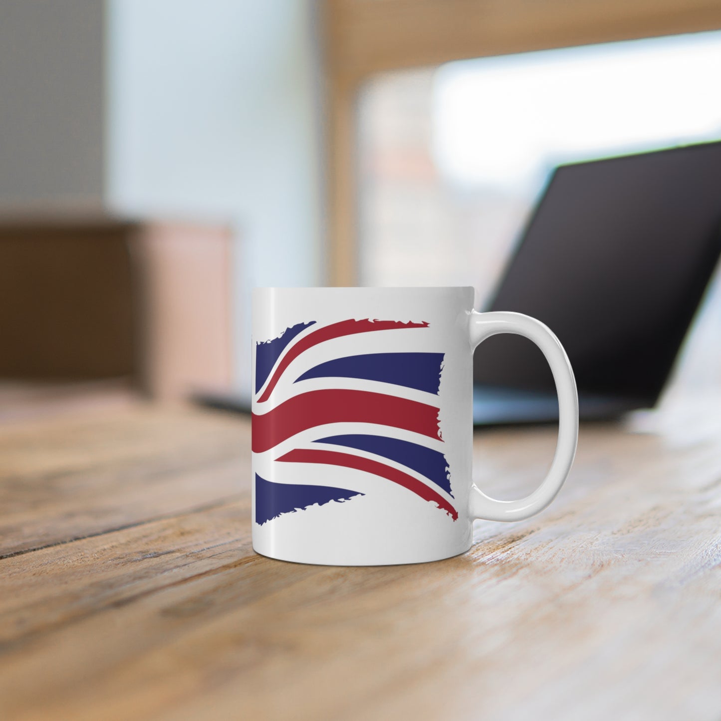 Union Jack Flag Grunge Wrap Around Coffee Mug