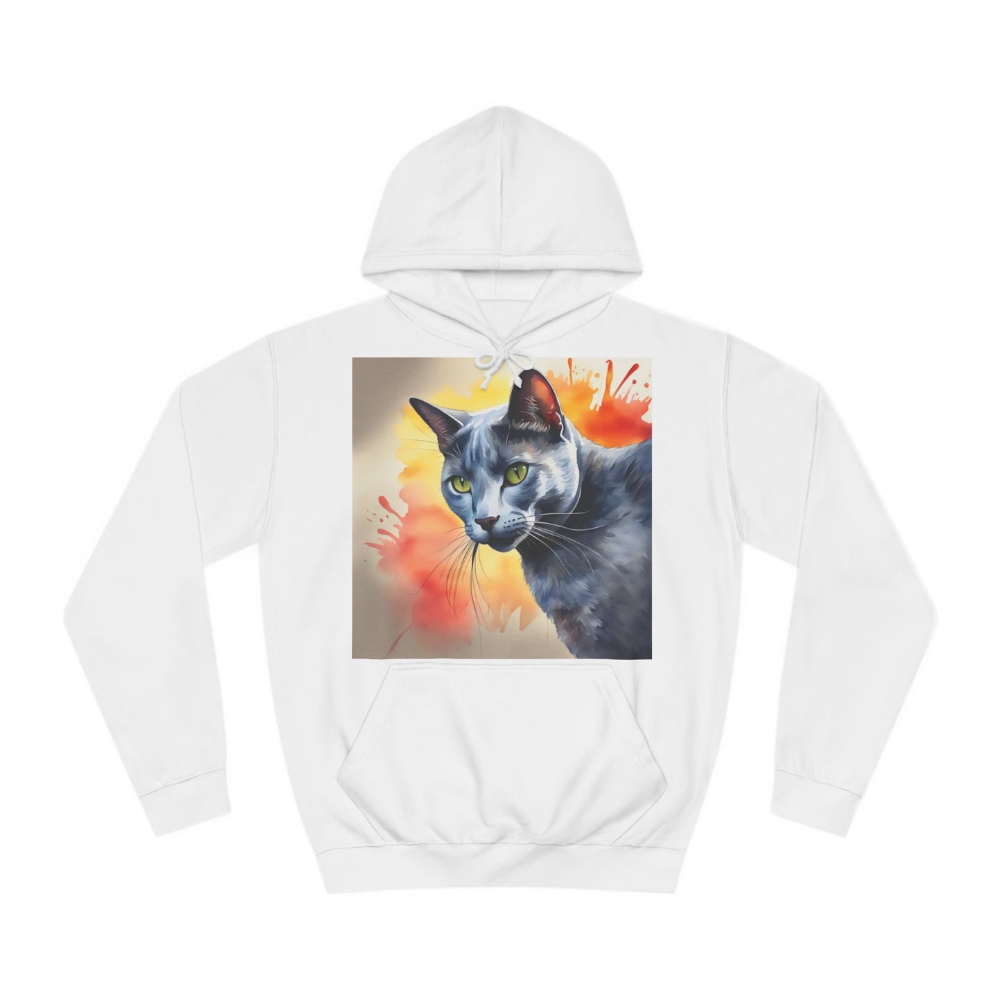 Russian Blue Cat Cute Watercolour Hoodie