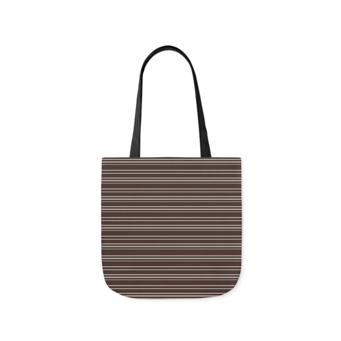 Dark Chocolate Brown Stripes Pattern Shoulder Tote Bag