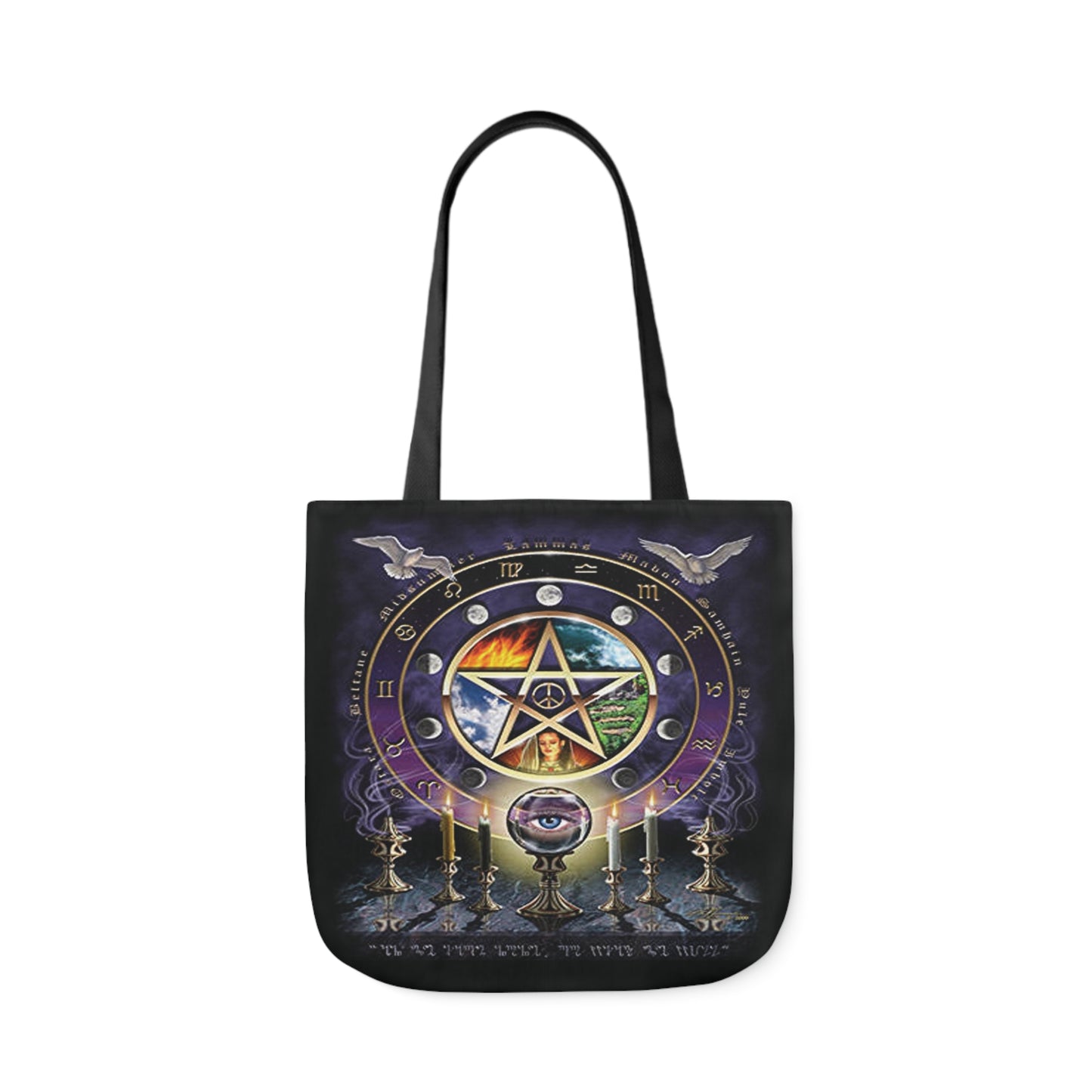 Witches Magical Altar Pentagram Shoulder Tote Bag