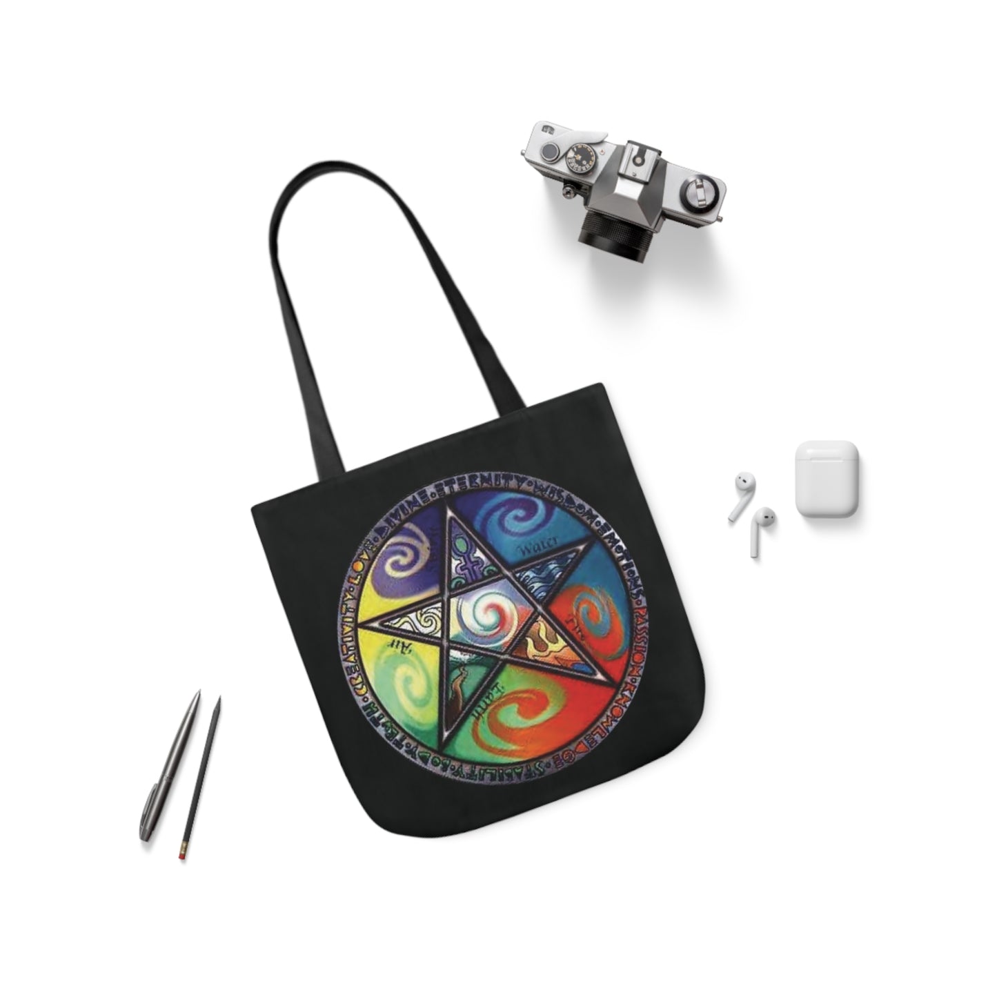 Wiccan Pentagram Shoulder Tote Bag