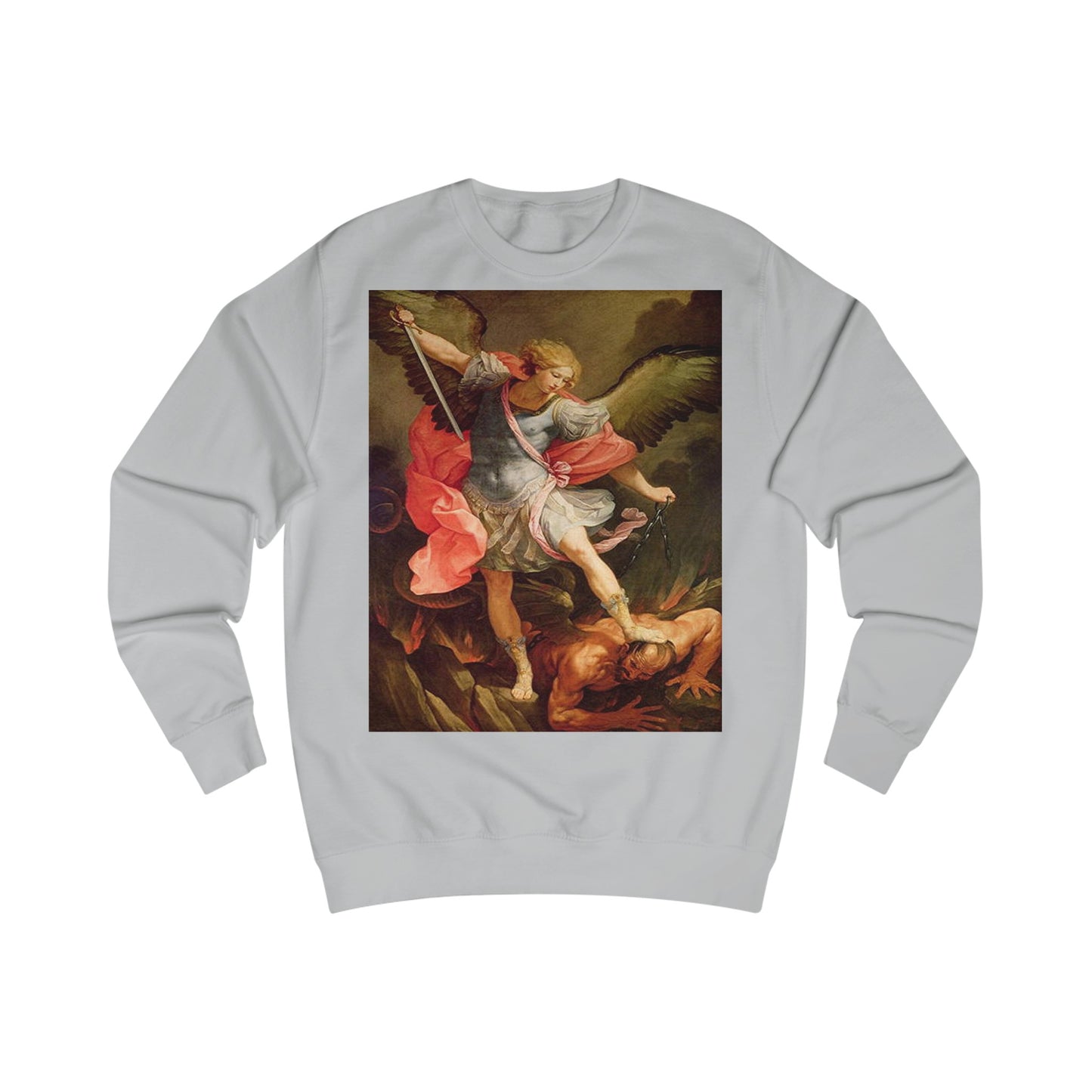 Archangel Michael Defeating Satan Christian Warrior Sweatshirt