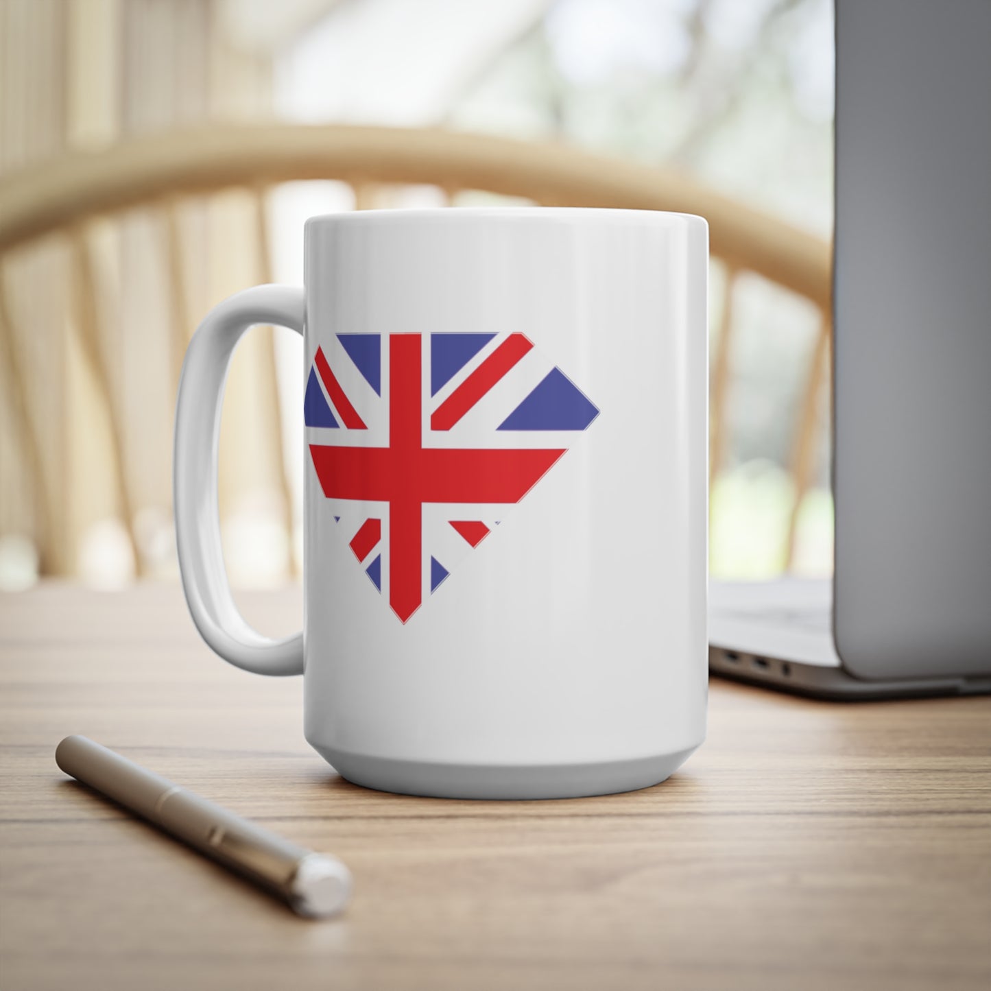 Union Jack Flag Diamond Gem Coffee Mug