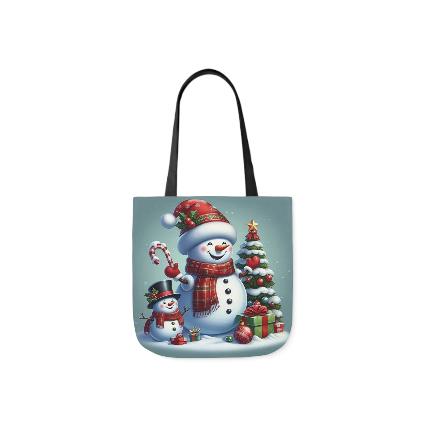 Cute Jolly Snowman Christmas Shoulder Tote Bag