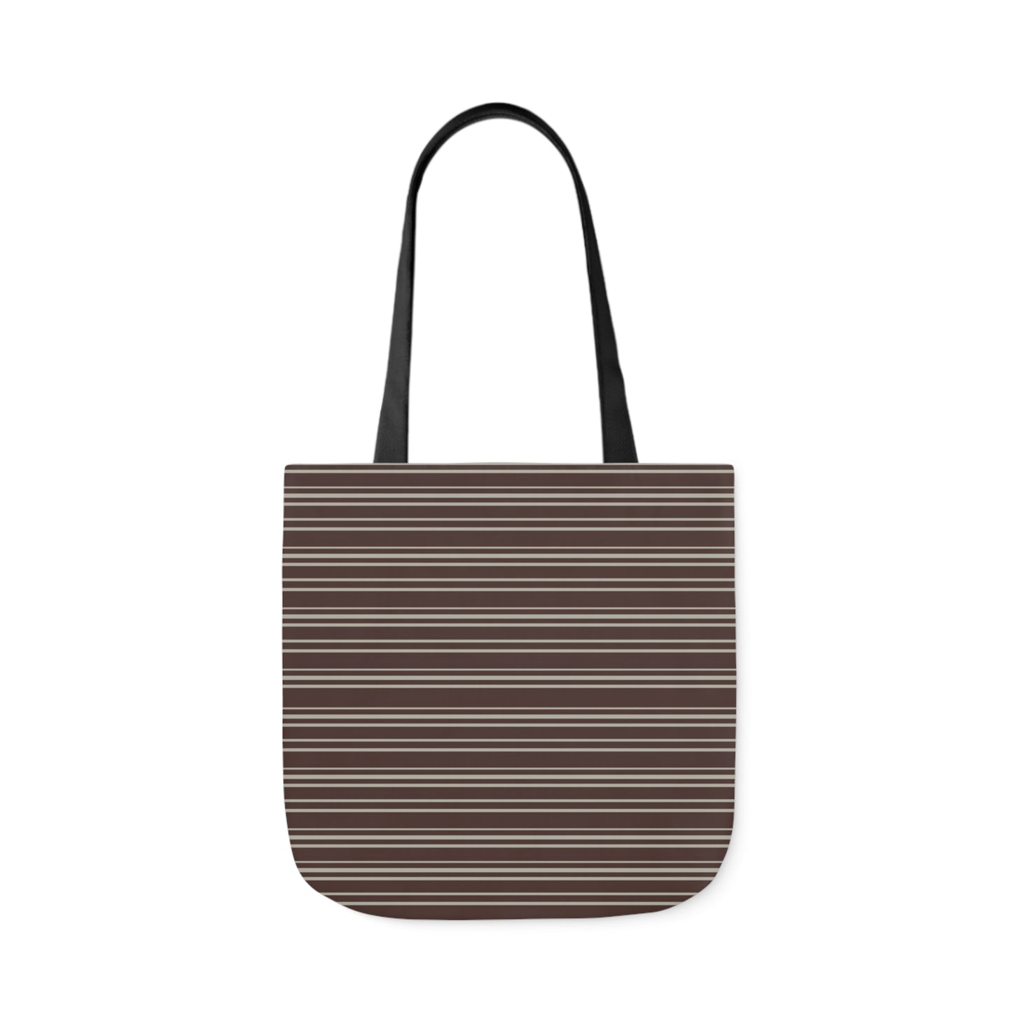 Dark Chocolate Brown Stripes Pattern Shoulder Tote Bag