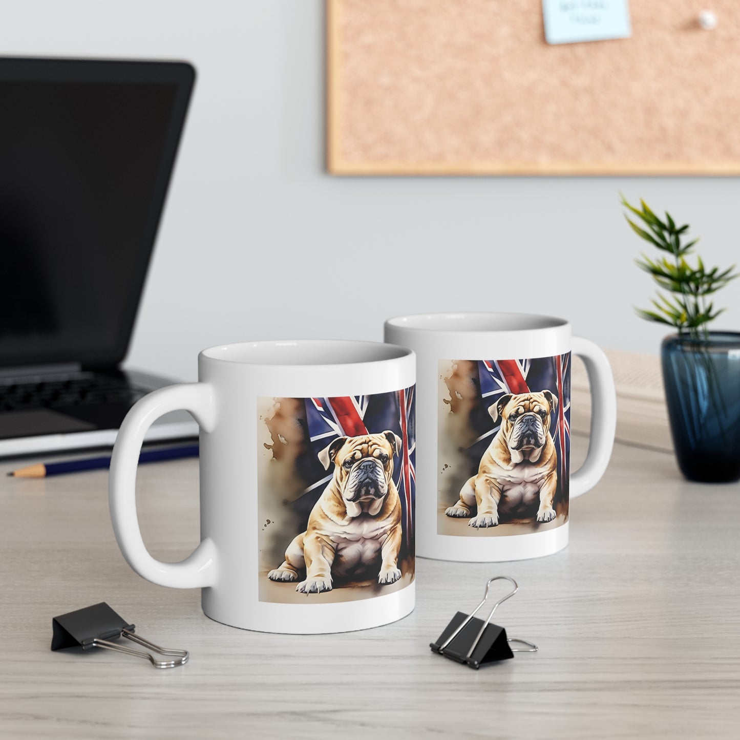 British Bulldog and Union Jack Flag Coffee Mug