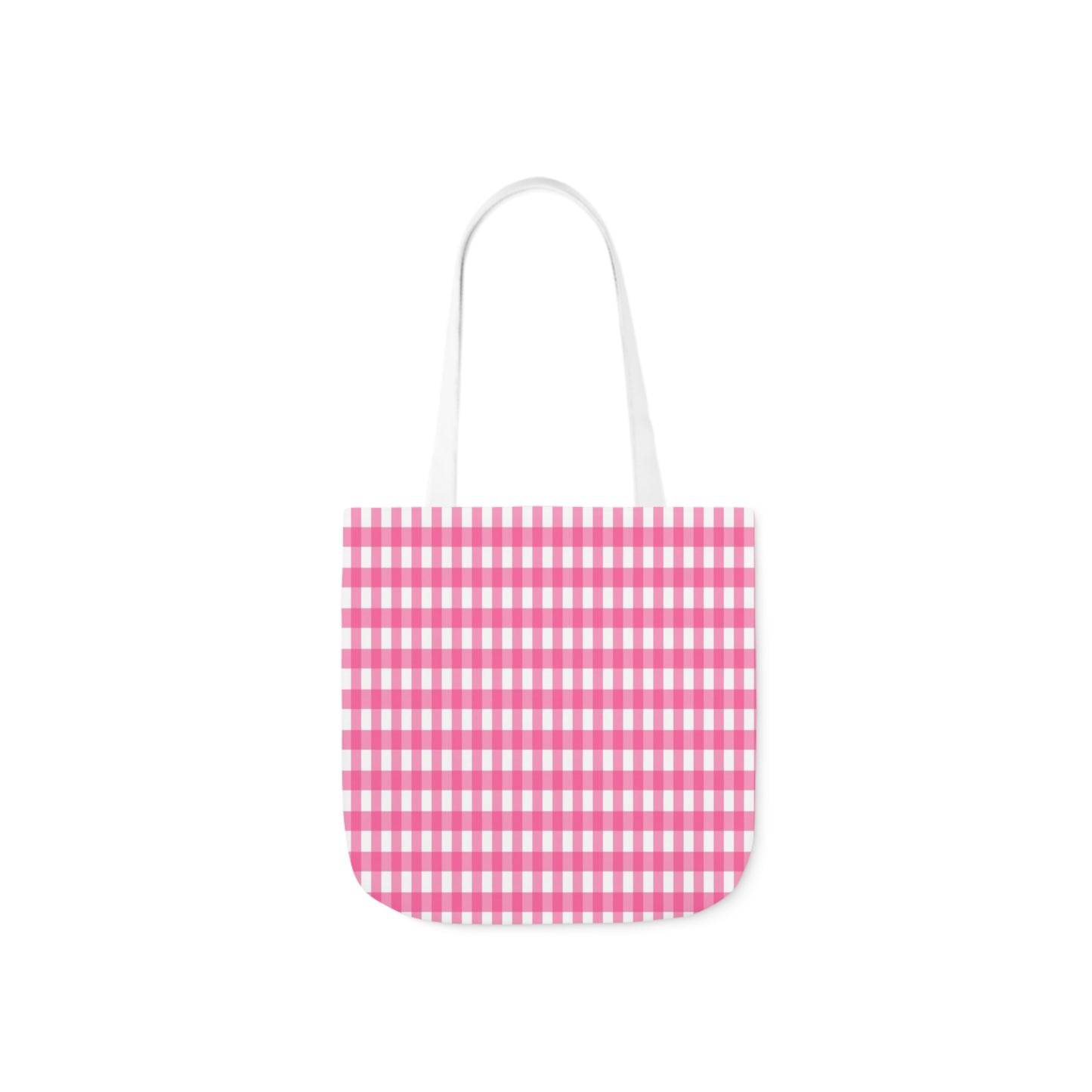 Pink Check Pattern Shoulder Tote Bag