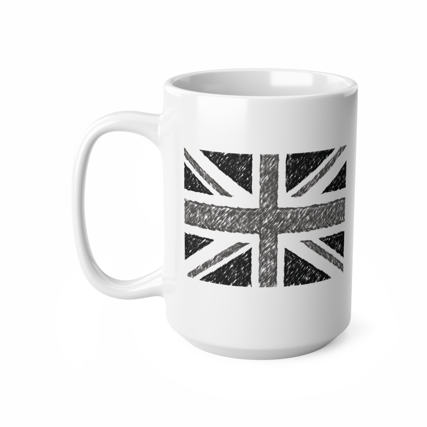 Union Jack Flag Charcoal Coffee Mug