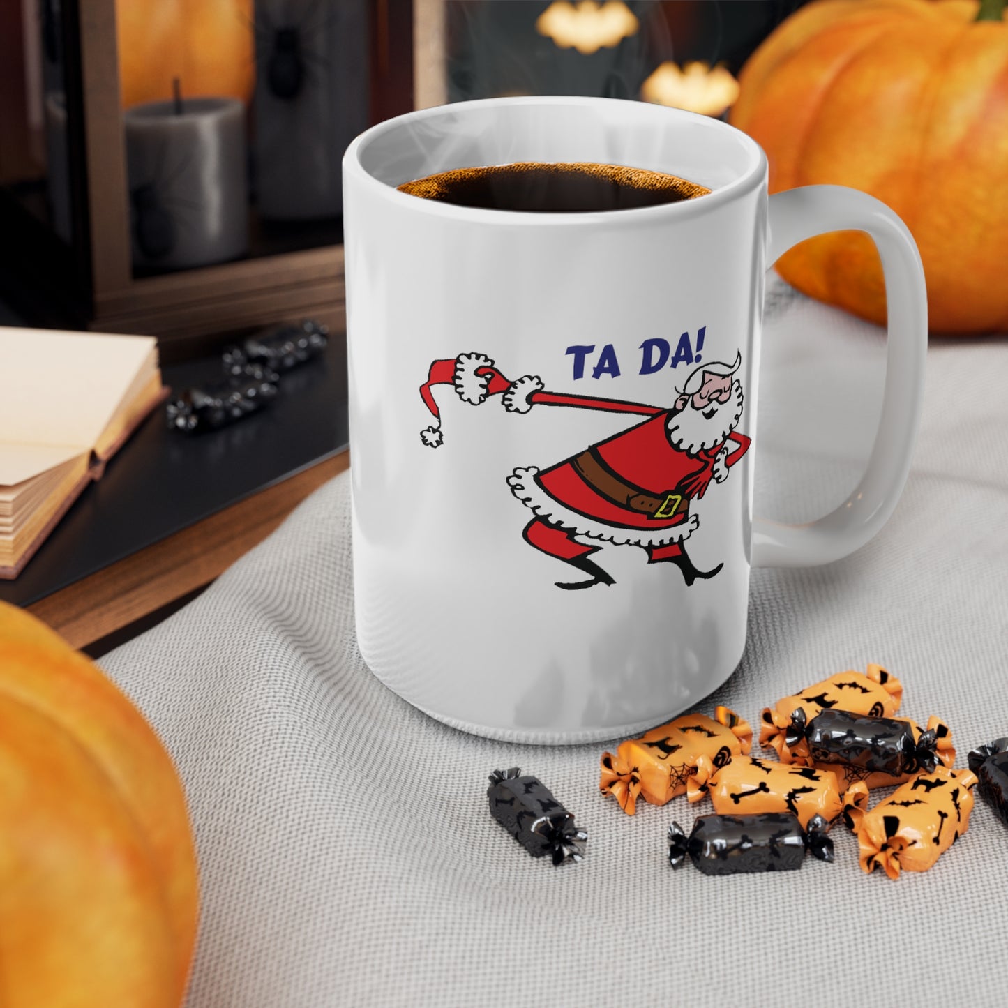 Christmas Santa Claus Bowing Ta Da Coffee Mug