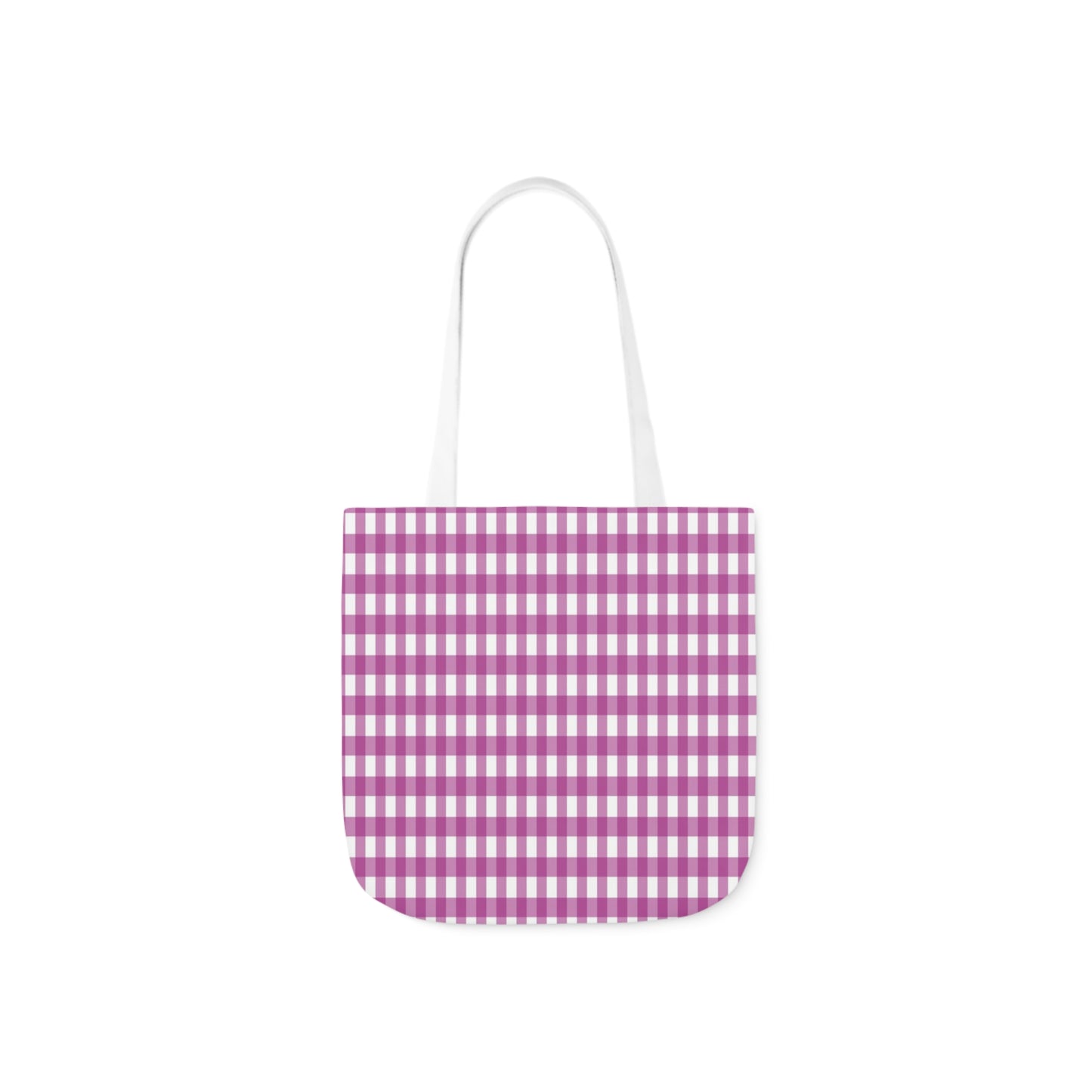 Purple Check Pattern Shoulder Tote Bag