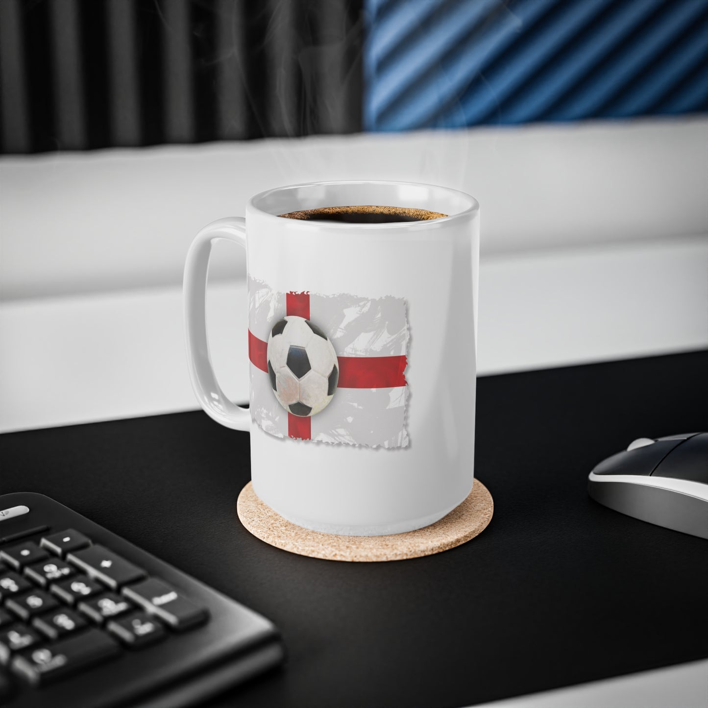 England Flag and Football Coffee Mug