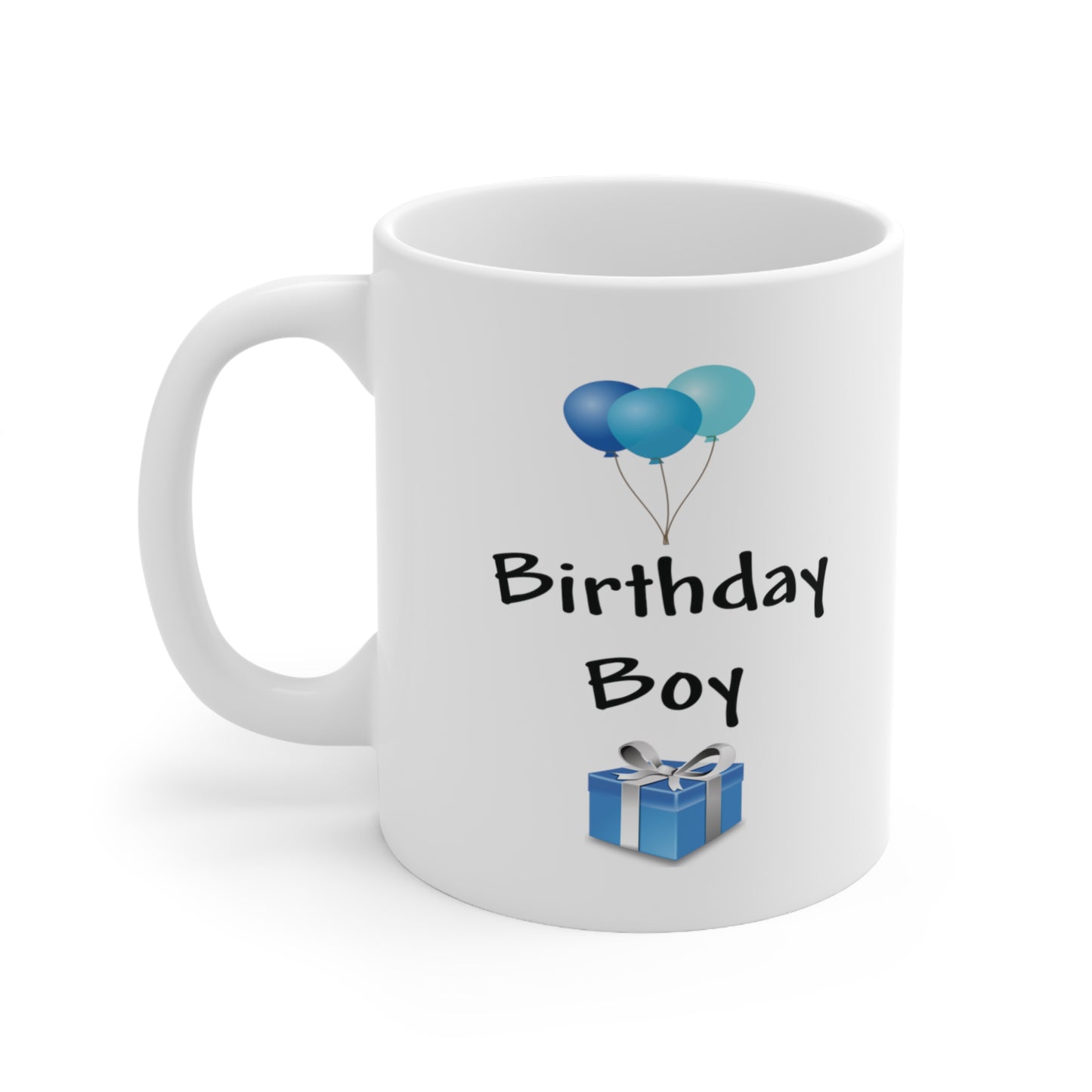 Birthday Boy Blue Balloons And Present Coffee Mug