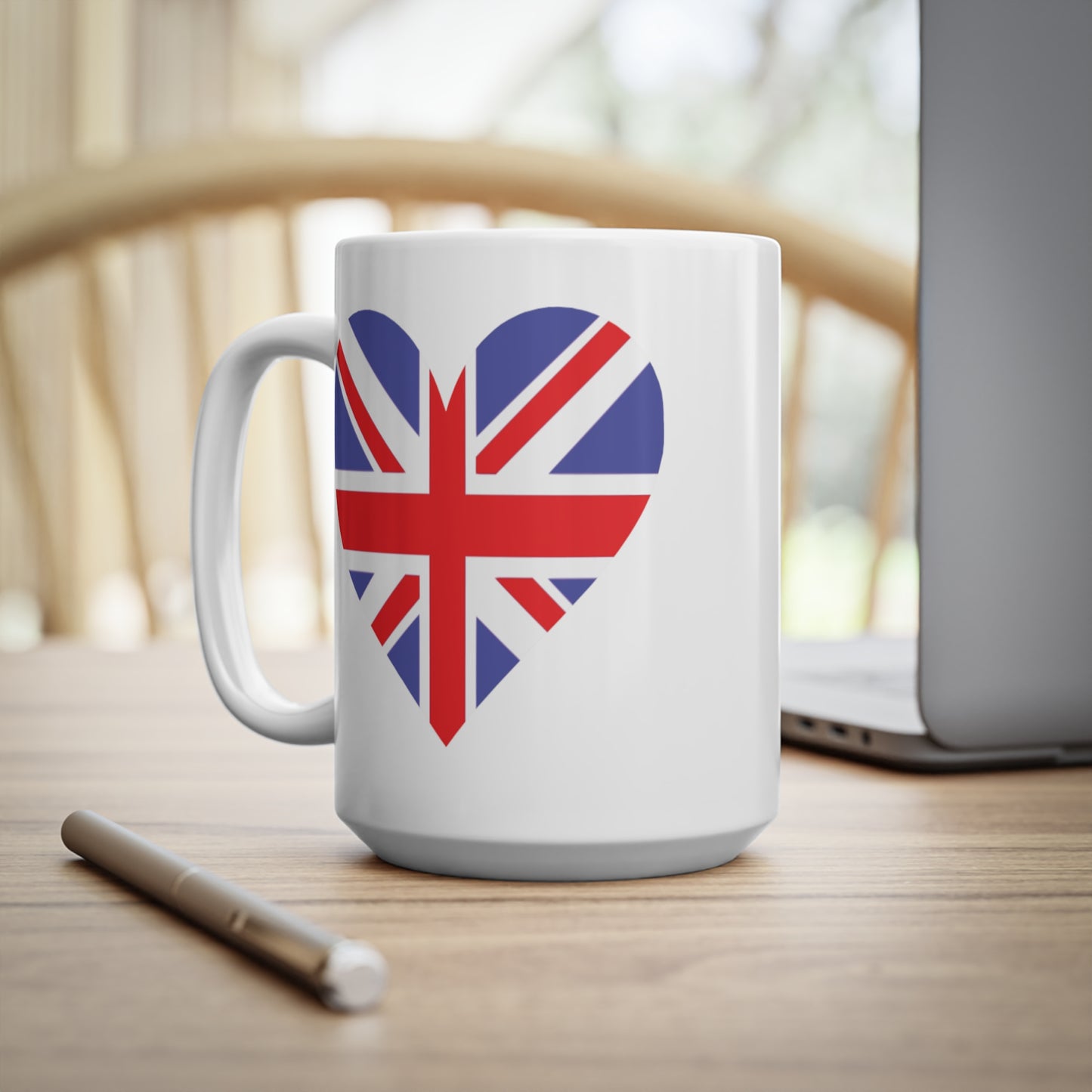 Union Jack Flag Heart Coffee Mug