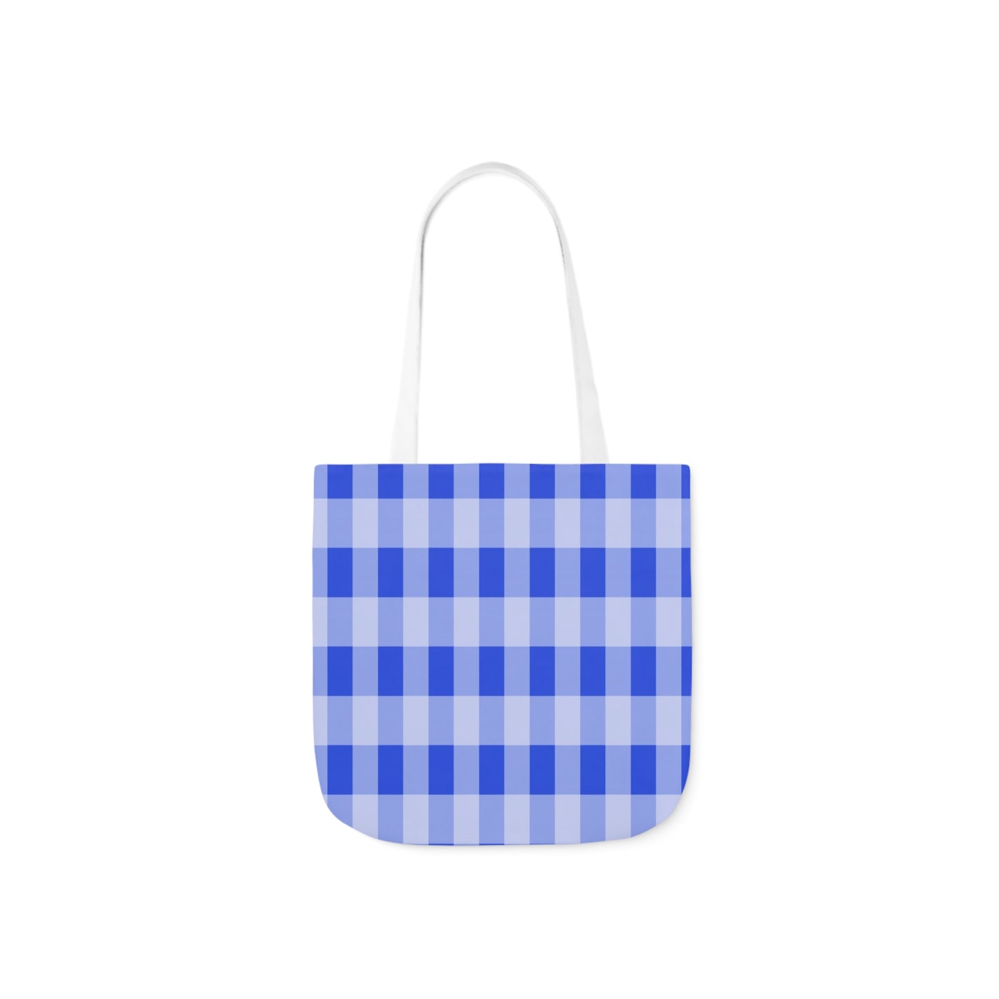 Blue Gingham Check Pattern Shoulder Tote Bag