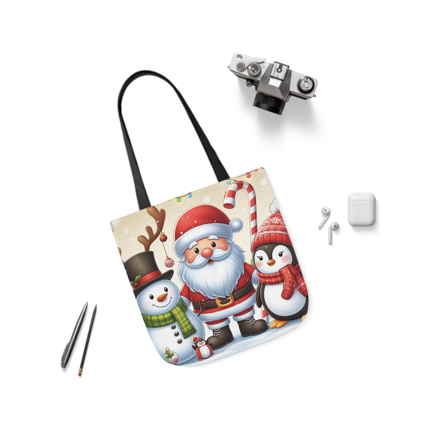 Christmas Santa And Friends Shoulder Tote Bag