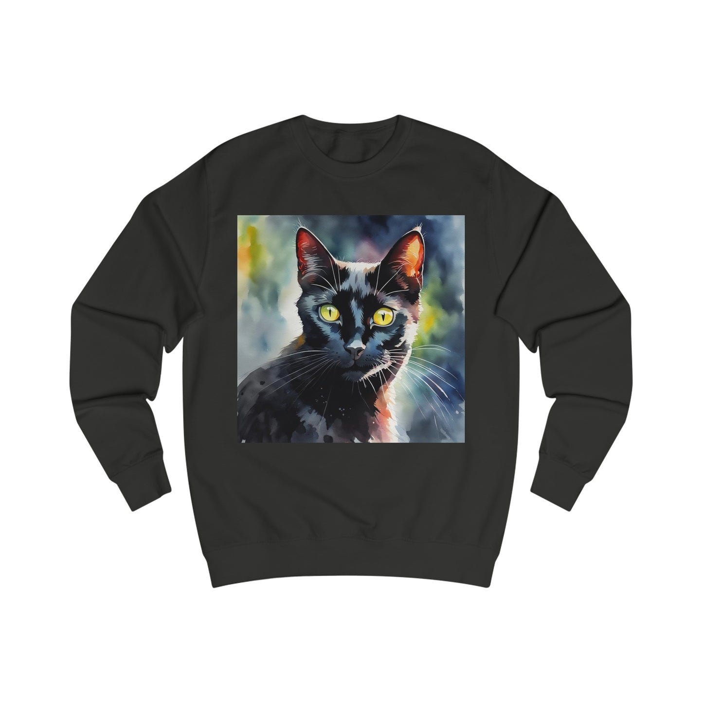 Black Cat Cute Watercolor Sweatshirt