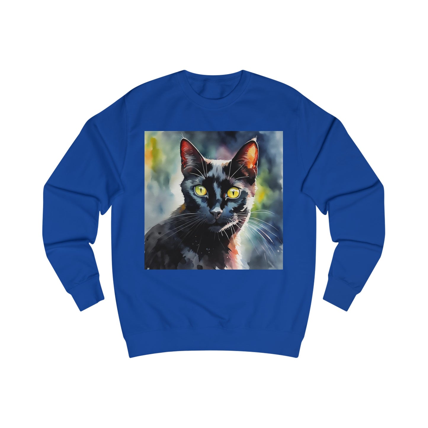 Black Cat Cute Watercolor Sweatshirt