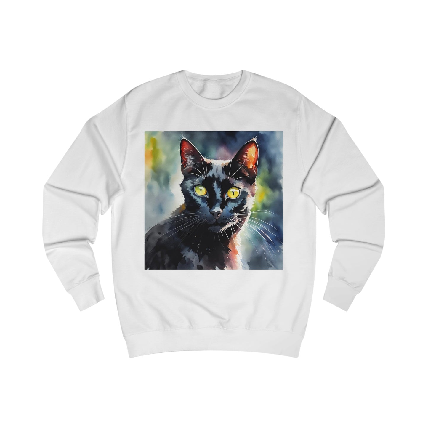 Black Cat Cute Watercolor Sweatshirt