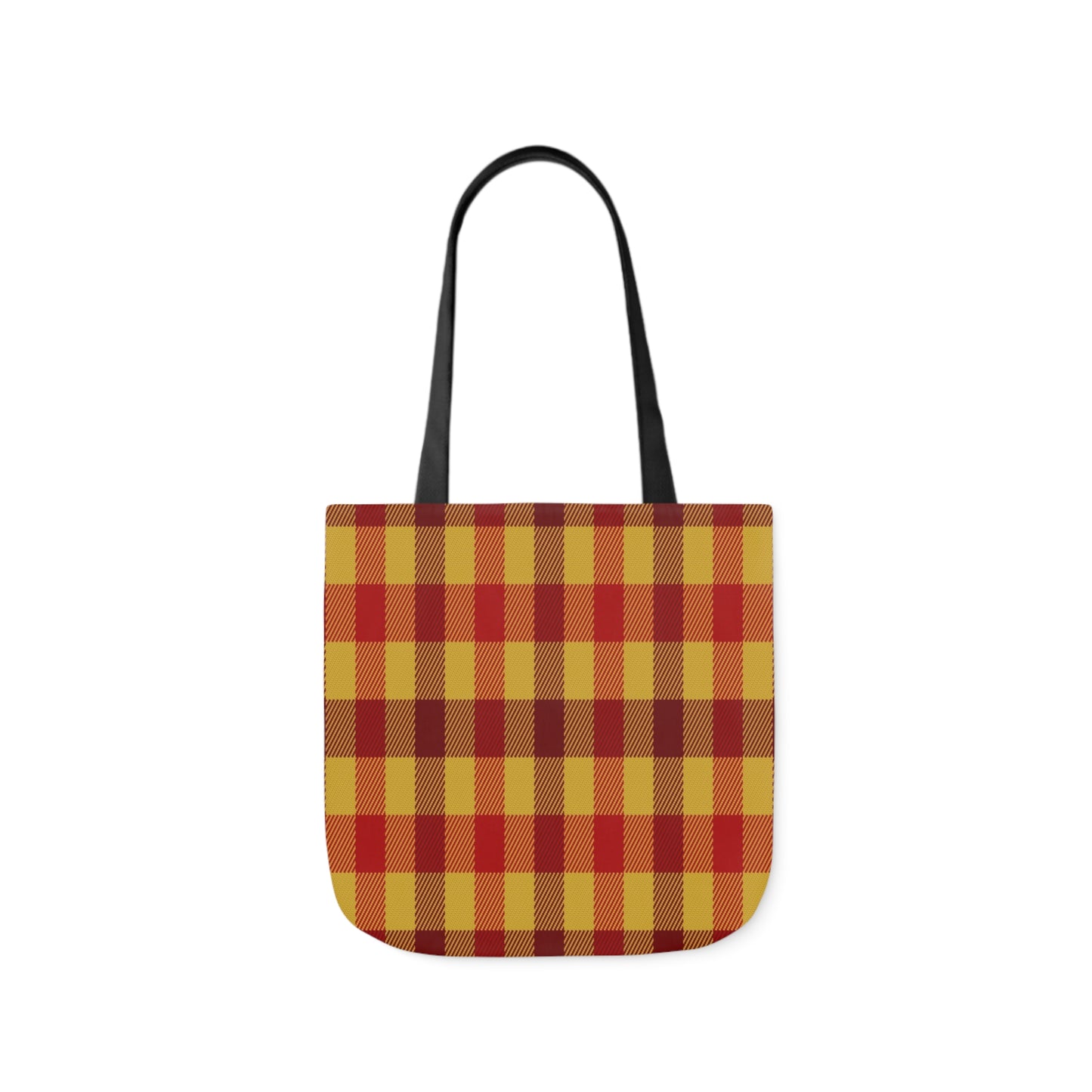 Red And Yellow Tartan Check Shoulder Tote Bag