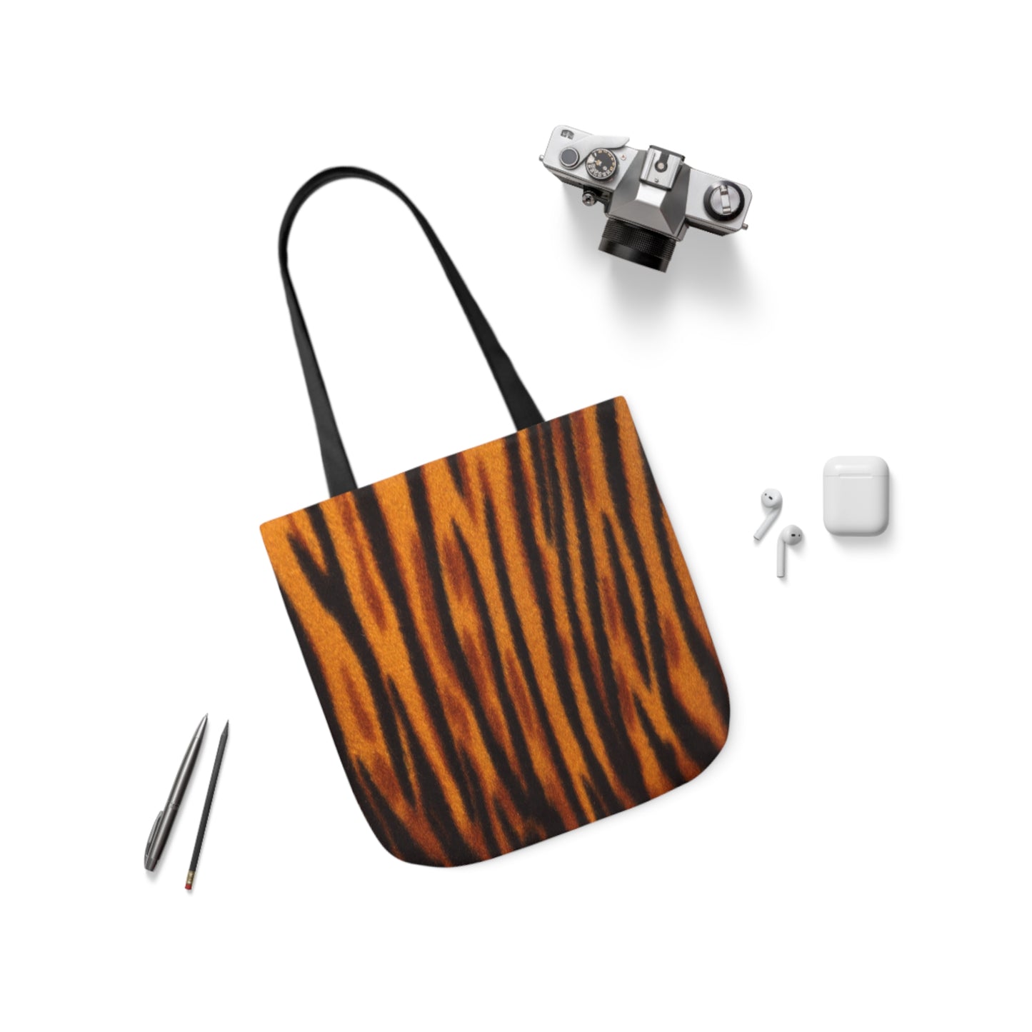 Tiger Fur Stripes Shoulder Tote Bag