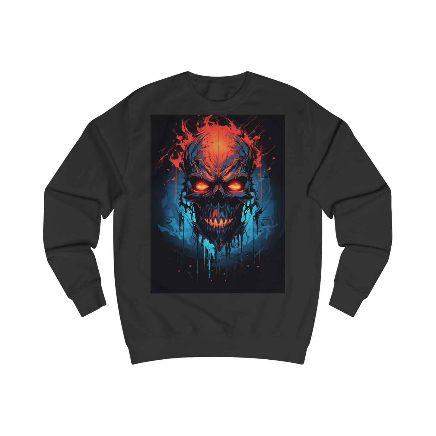 Fiery Hell Skull Watercolour Painting Sweatshirt