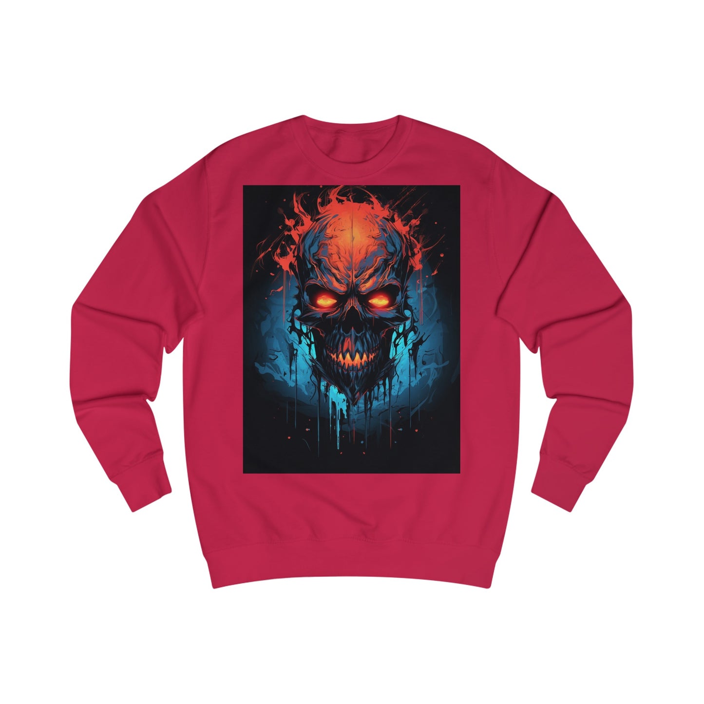 Fiery Hell Skull Watercolour Painting Sweatshirt