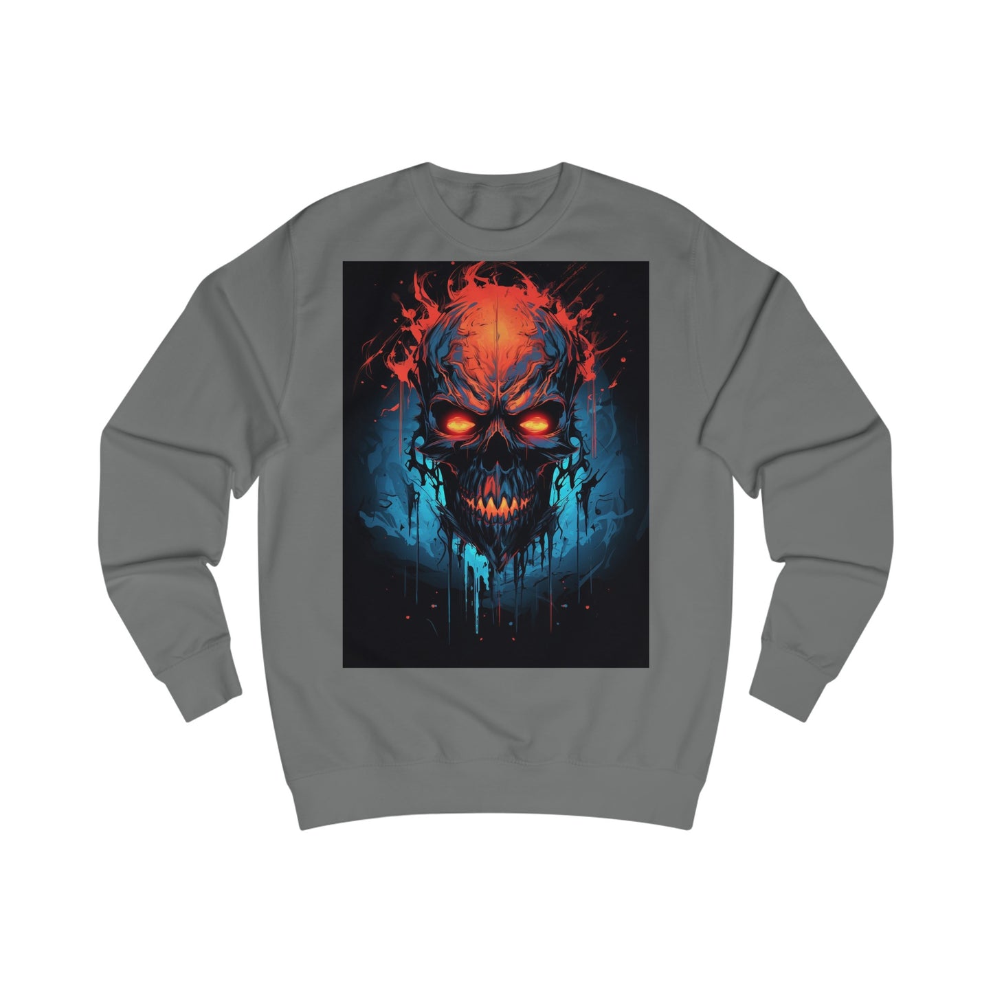 Fiery Hell Skull Watercolour Painting Sweatshirt