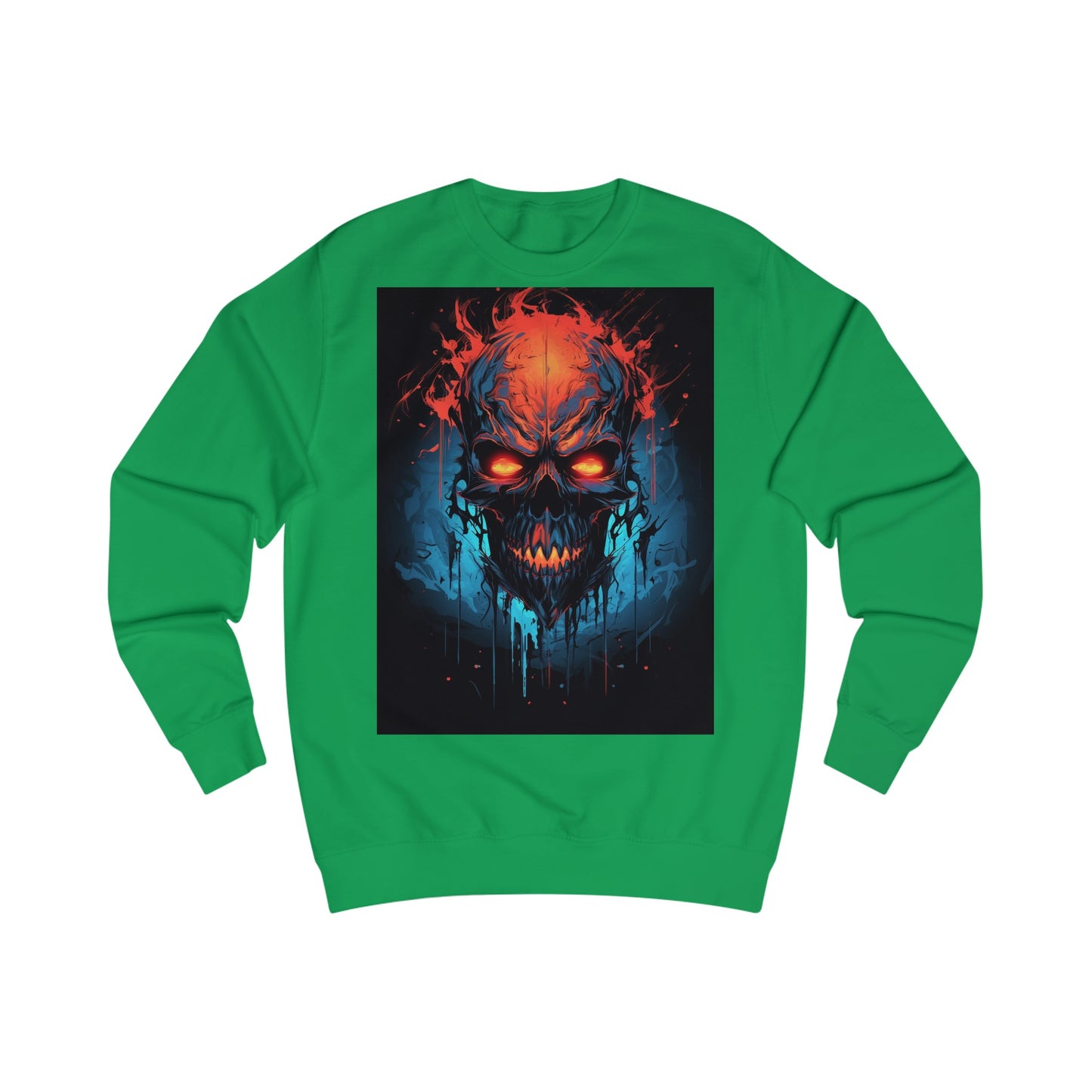 Fiery Hell Skull Watercolour Painting Sweatshirt