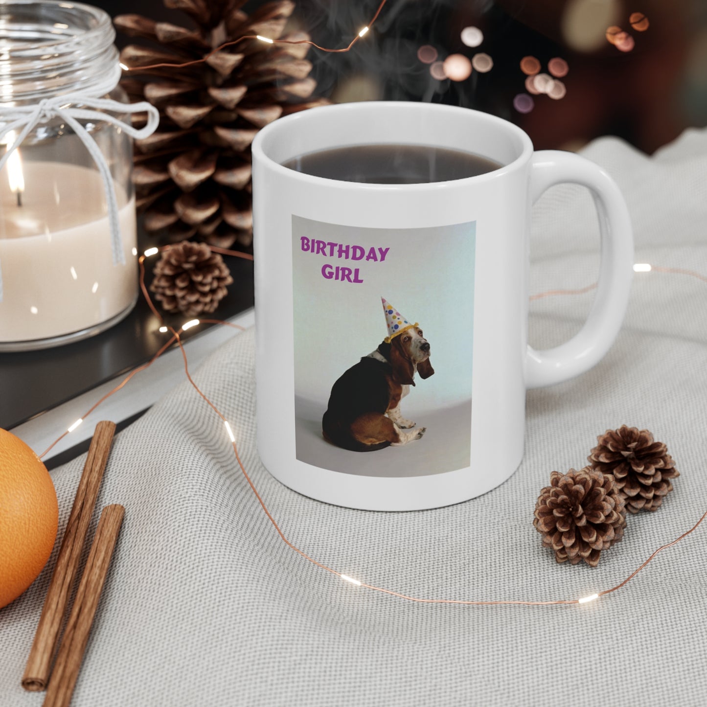 Birthday Girl Basset Dog Coffee Mug