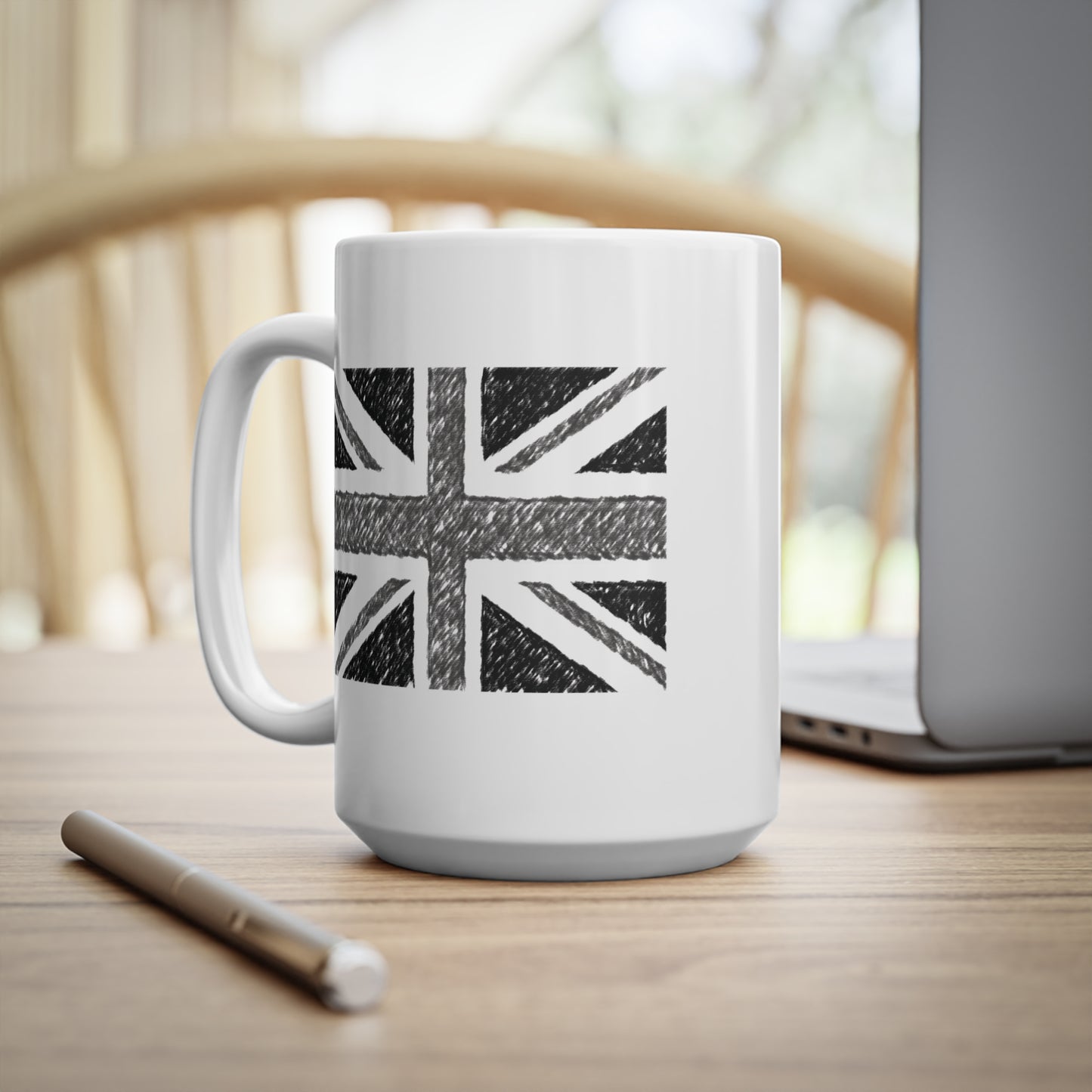 Union Jack Flag Charcoal Coffee Mug