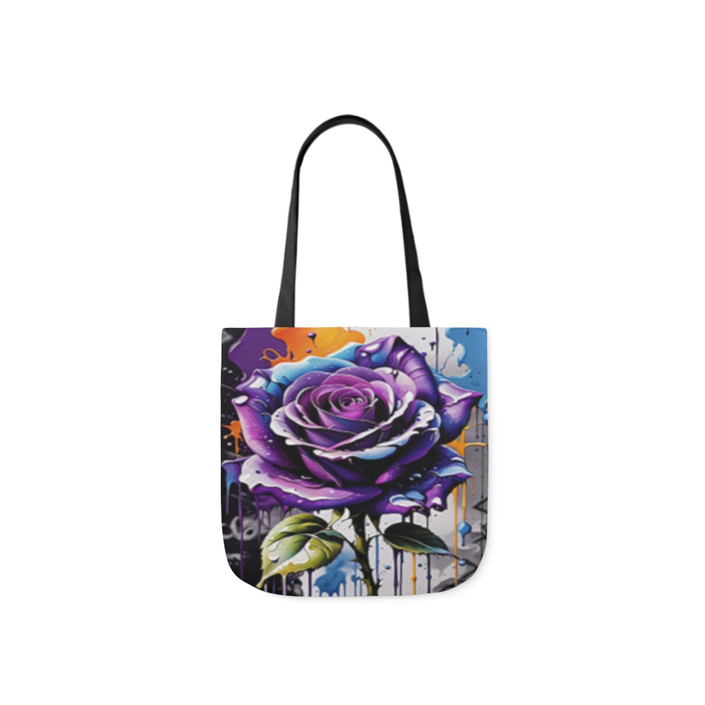 Graffiti Purple Rose Shoulder Tote Bag