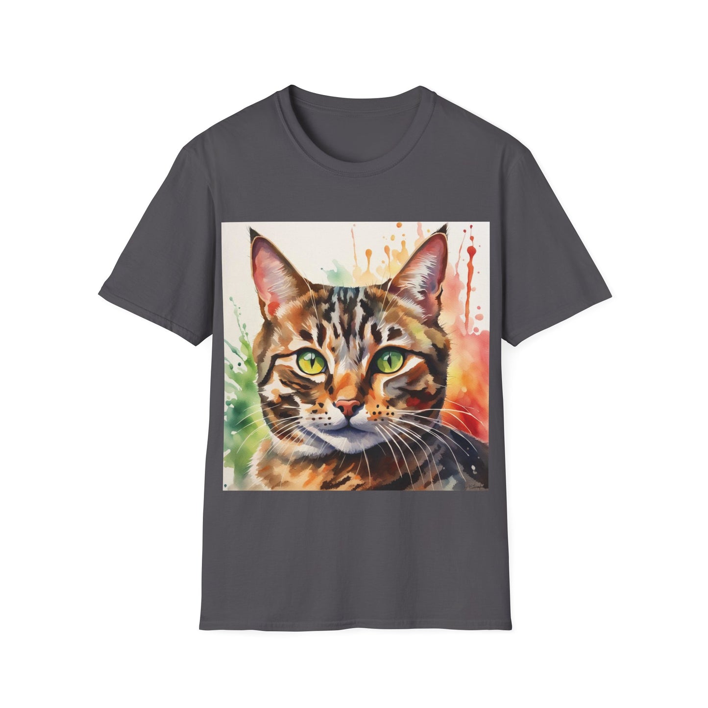Tabby Cat Cute Watercolor T-Shirt