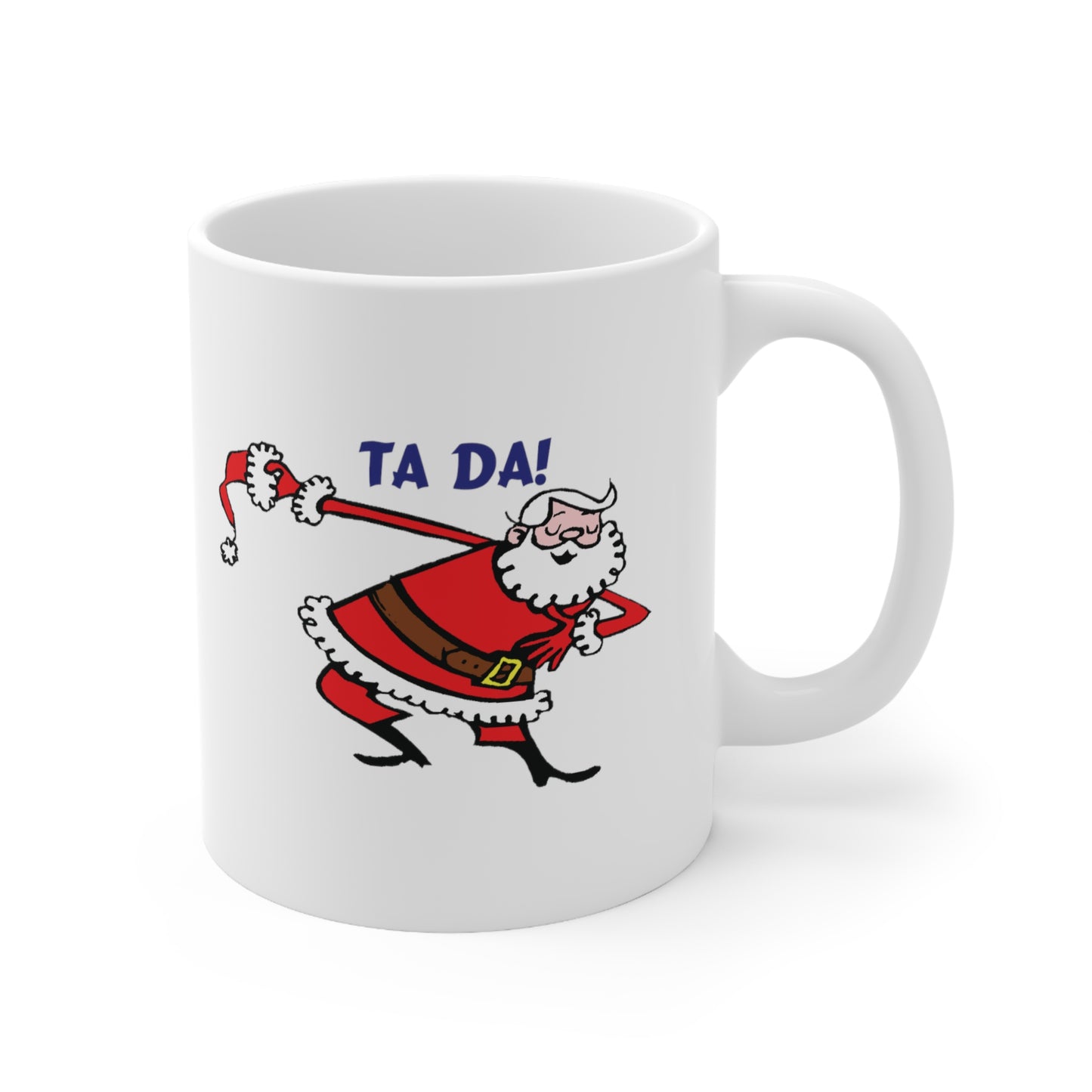 Christmas Santa Claus Bowing Ta Da Coffee Mug