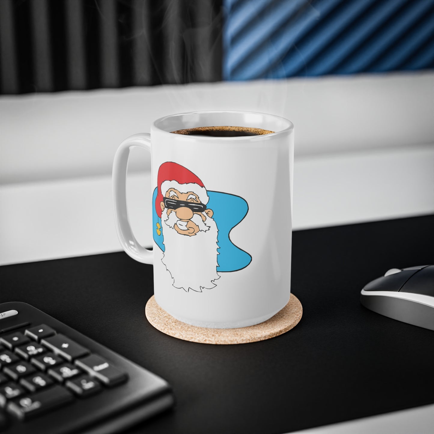 Cool Christmas Santa Claus In Sunglasses Coffee Mug