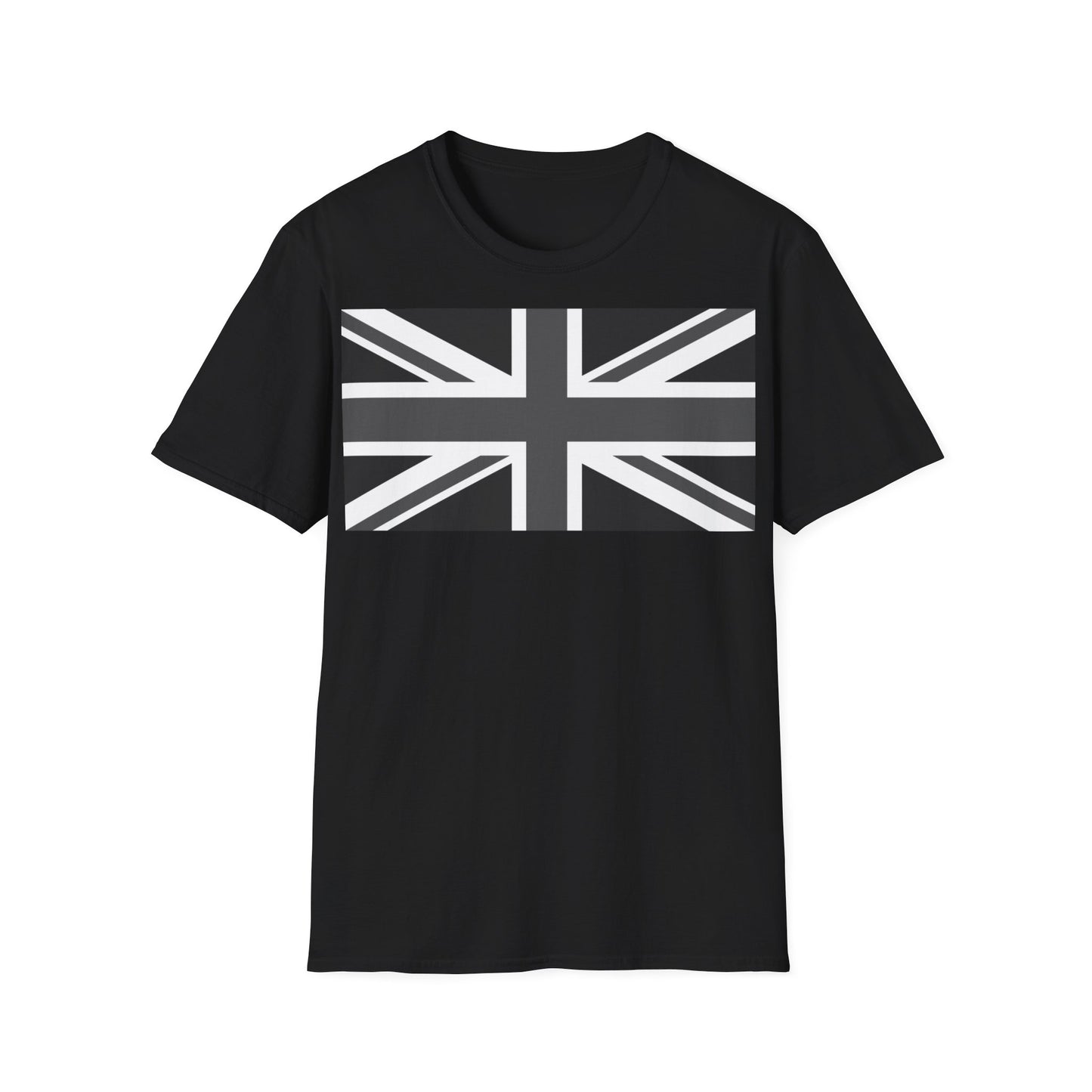 Union Jack Flag Negative Black And White T-Shirt