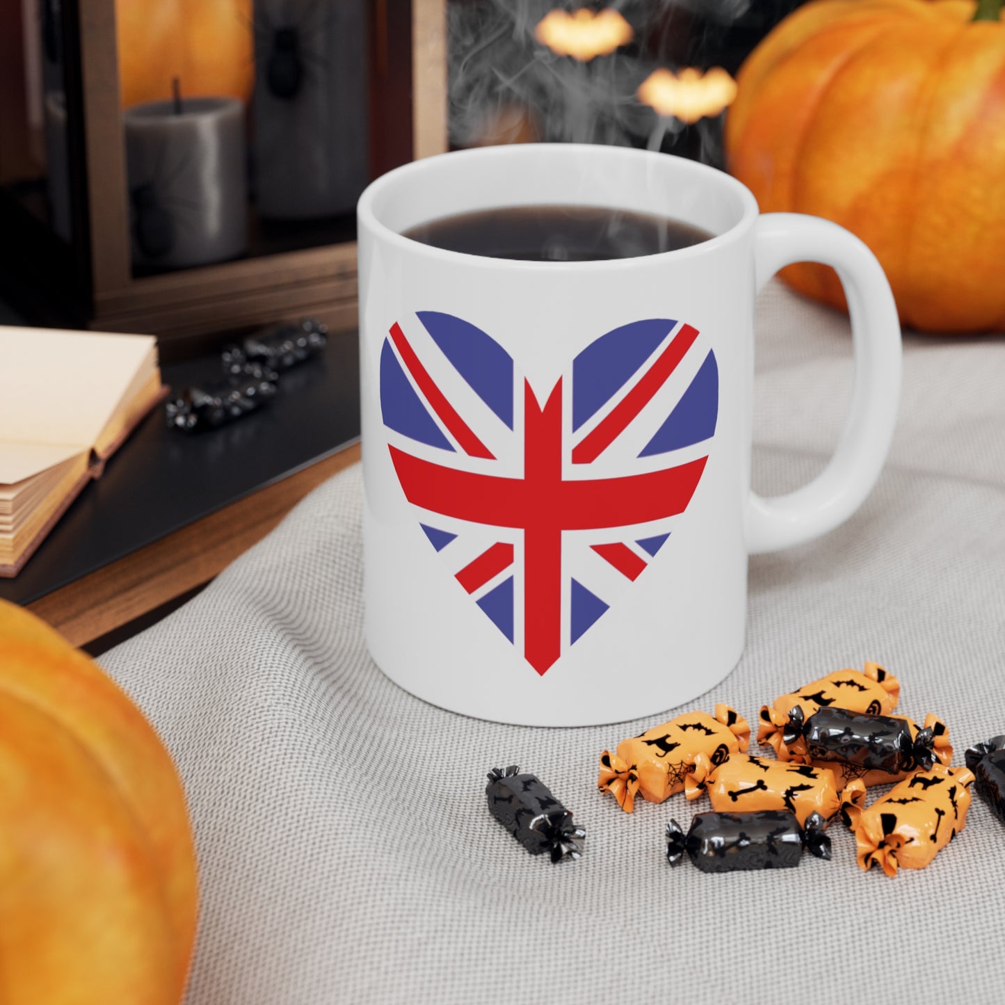 Union Jack Flag Heart Coffee Mug