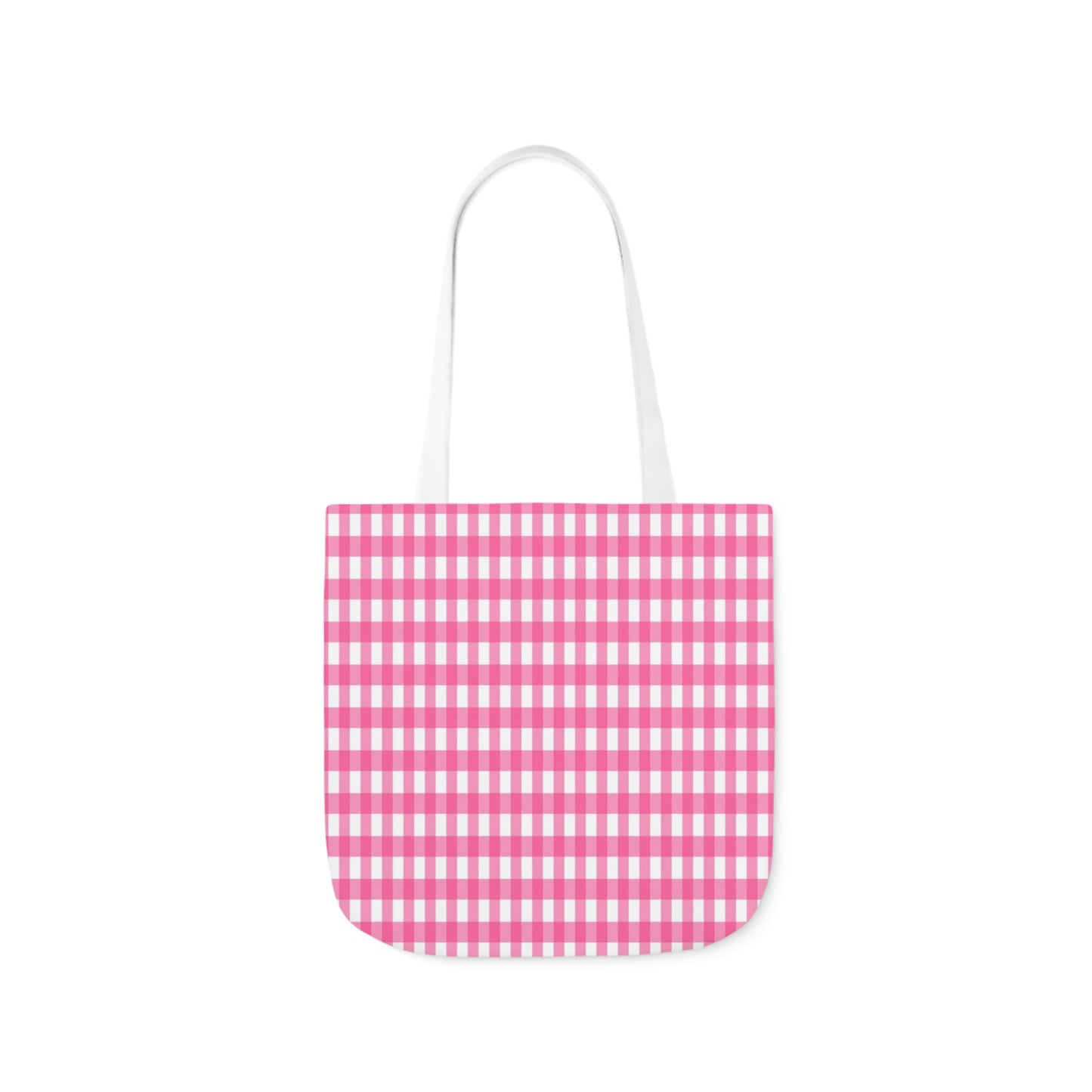 Pink Check Pattern Shoulder Tote Bag