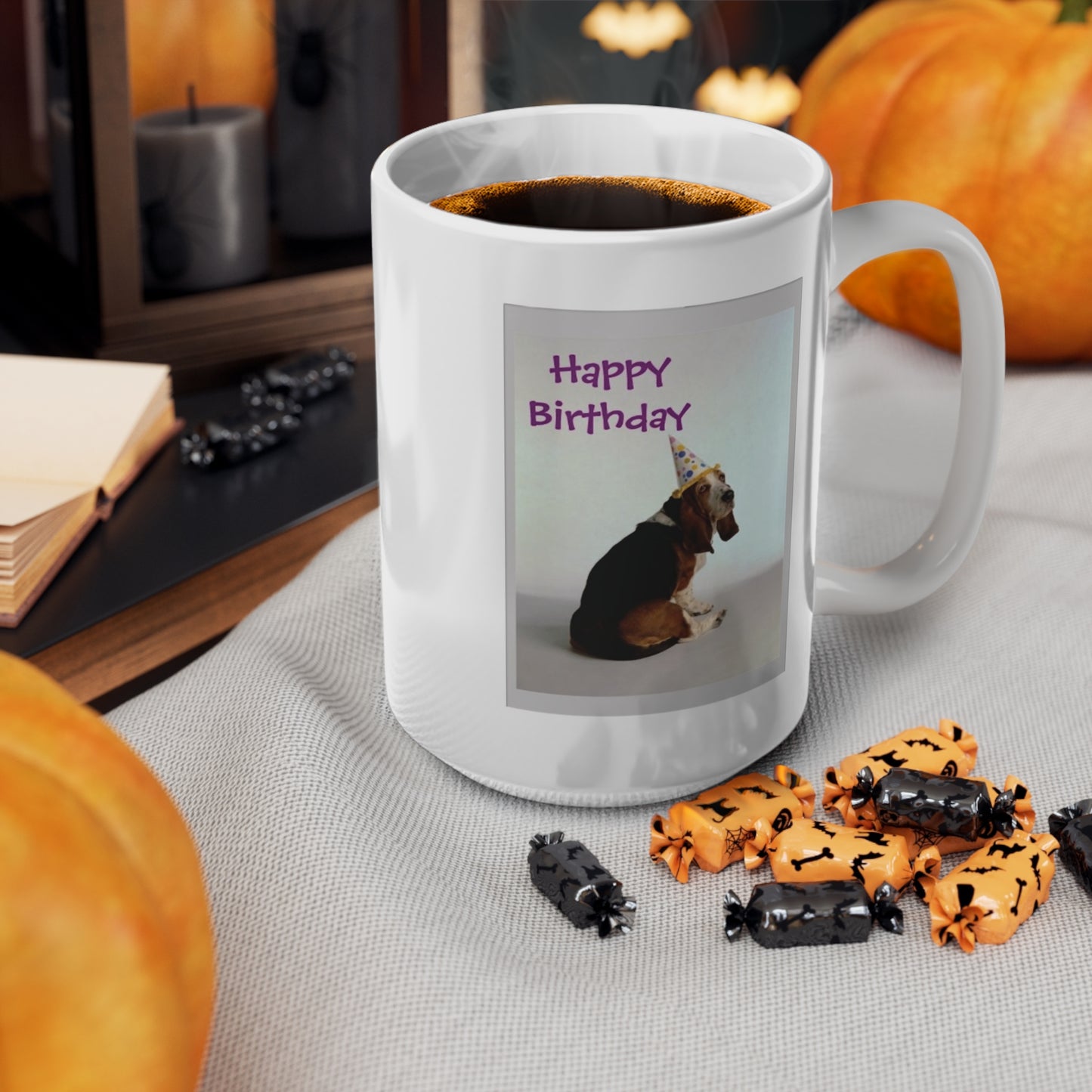 Happy Birthday Basset Dog Coffee Mug