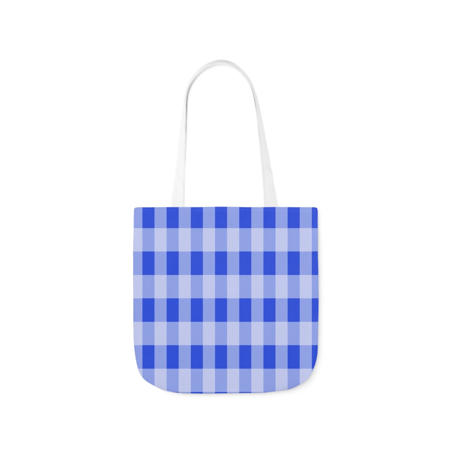 Blue Gingham Check Pattern Shoulder Tote Bag